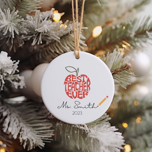 Personalized Teacher's Apple Ornament