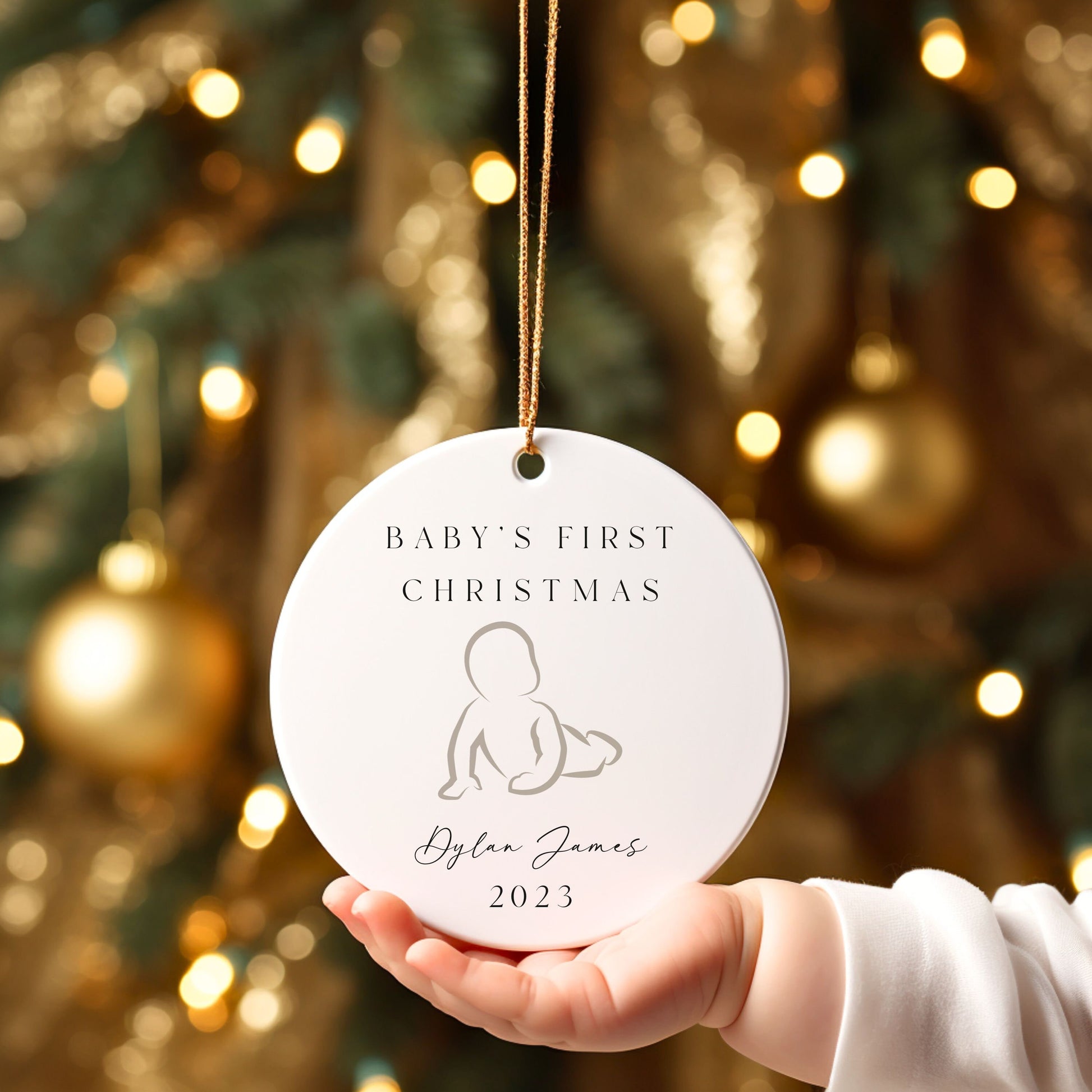 First Christmas Modern Baby Ornament