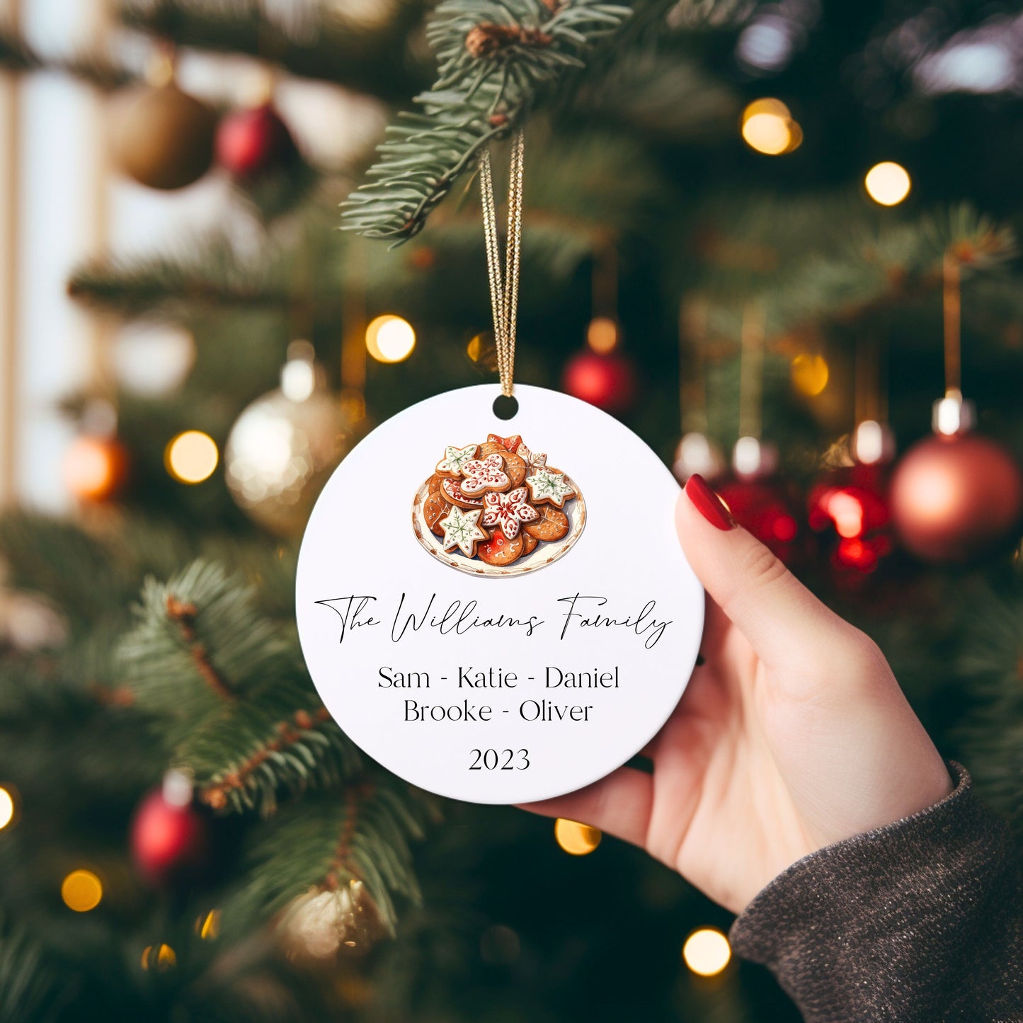 Personalized Family Christmas Cookie Ornament