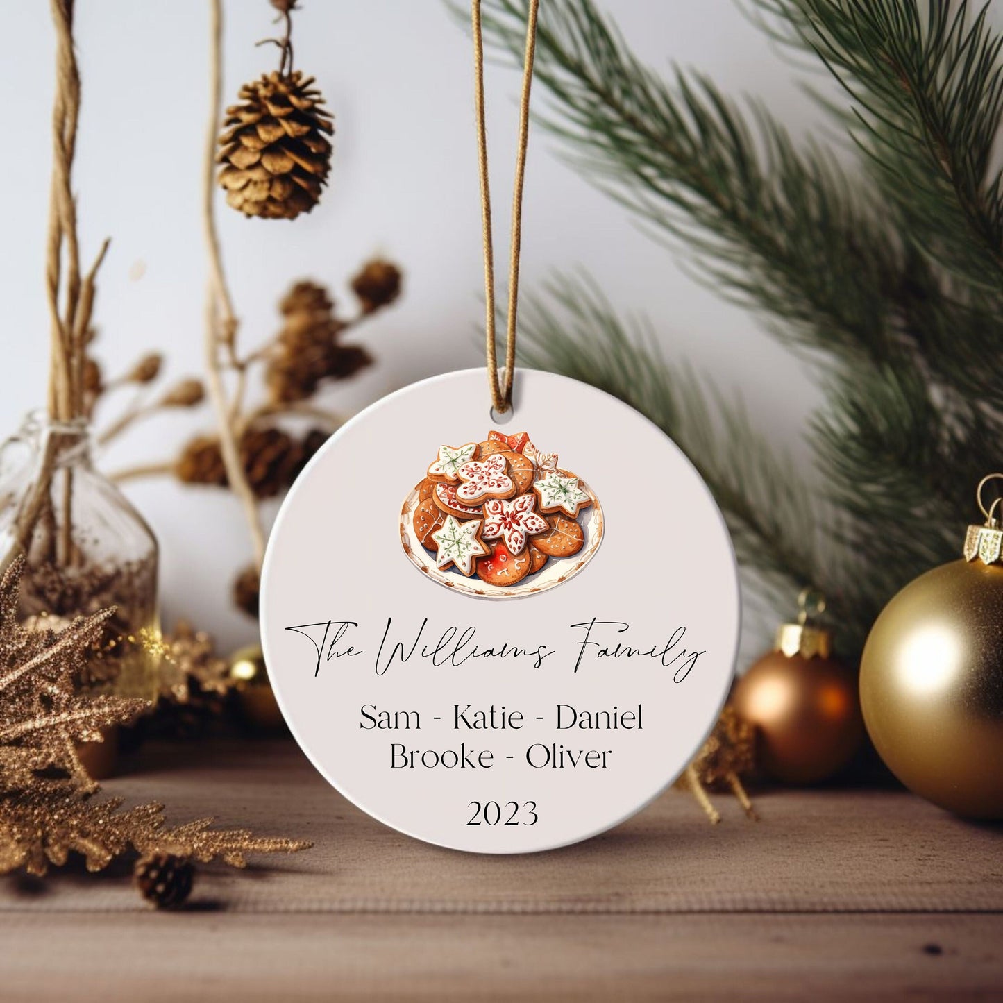 Personalized Family Christmas Cookie Ornament