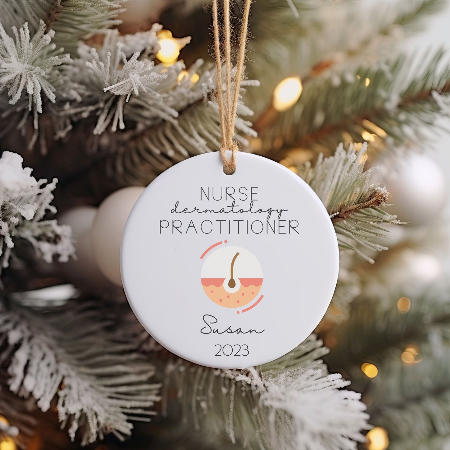 Personalized Dermatology Nurse Practitioner Ornament