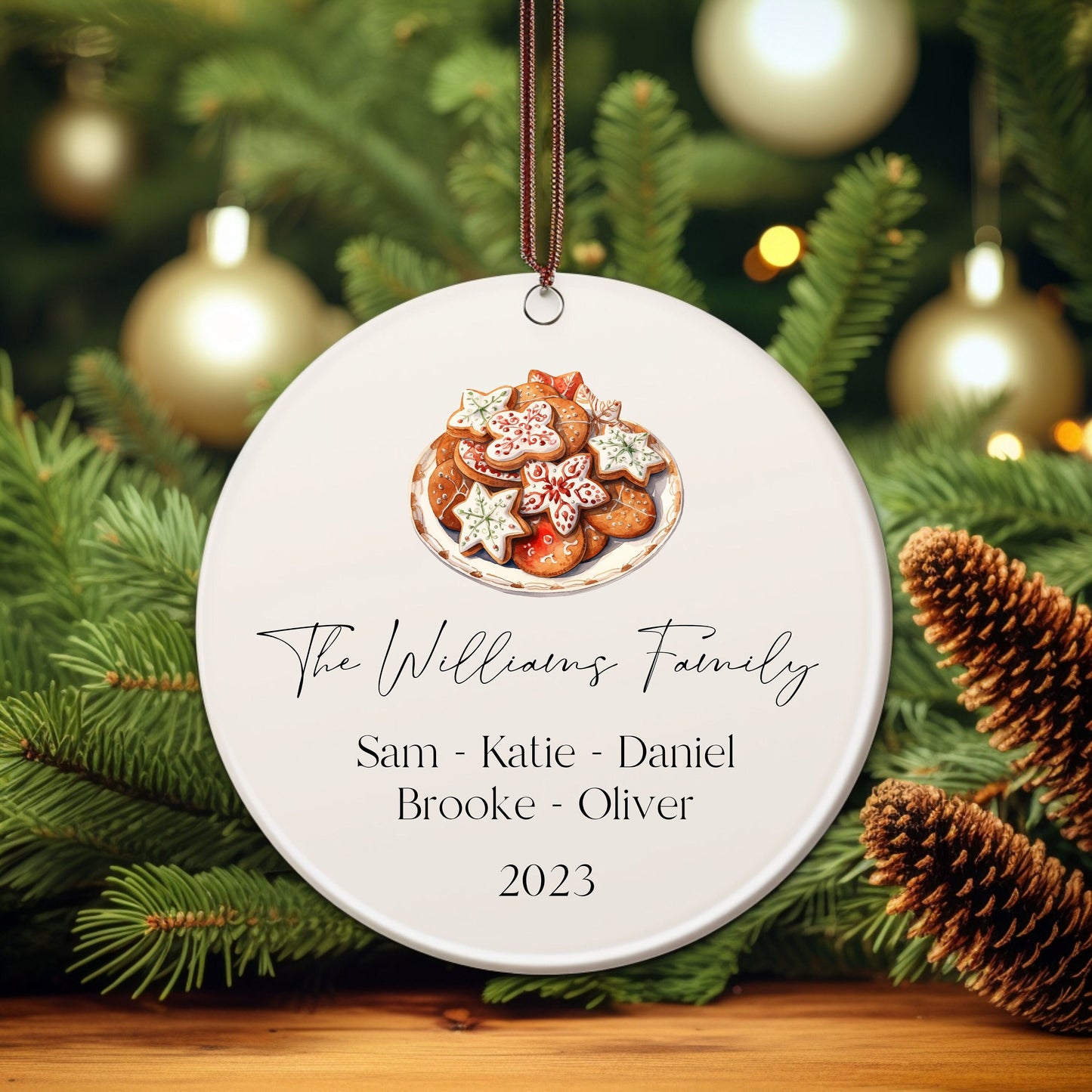 Personalized Family Christmas Cookie Ornament