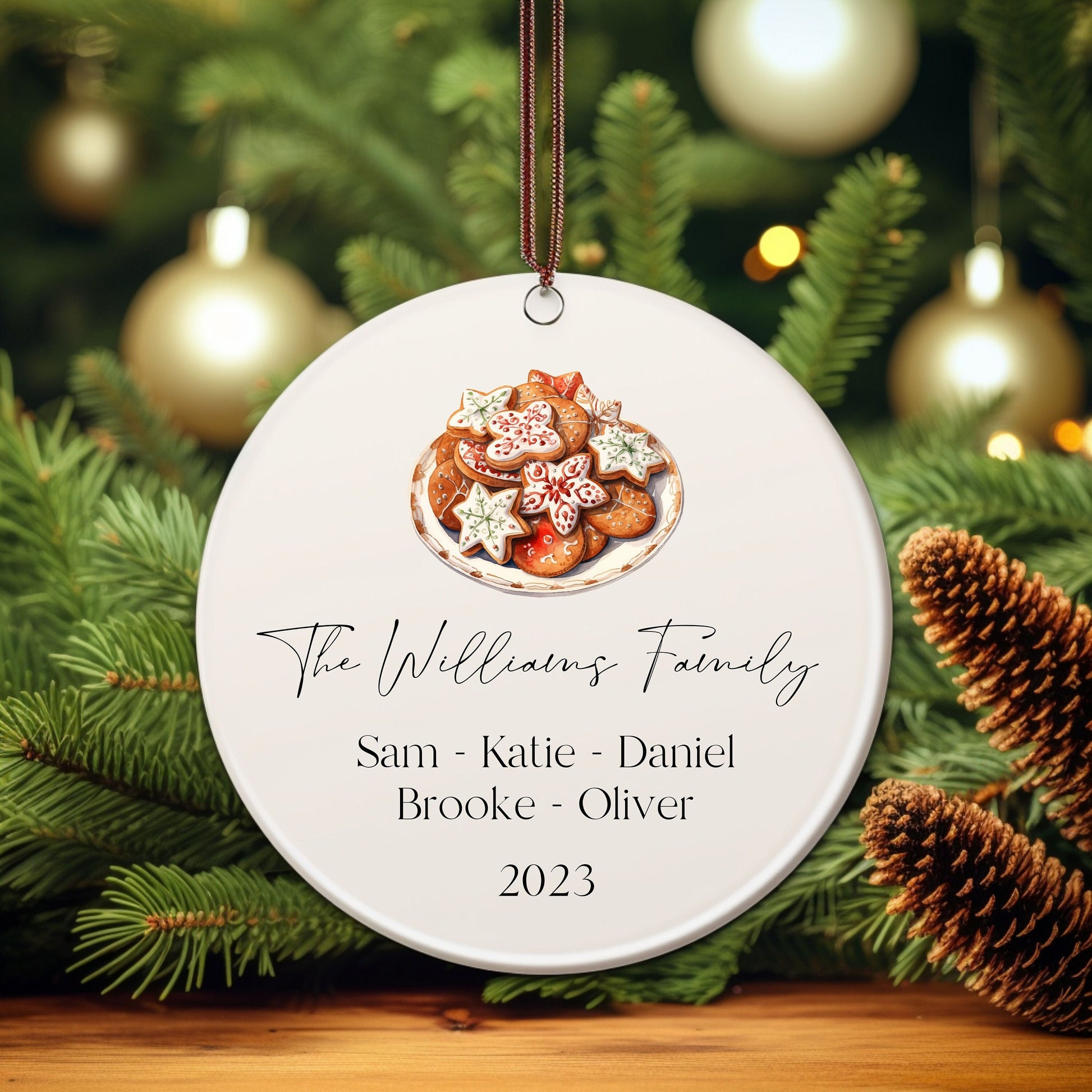 Personalized Family Christmas Cookie Ornament