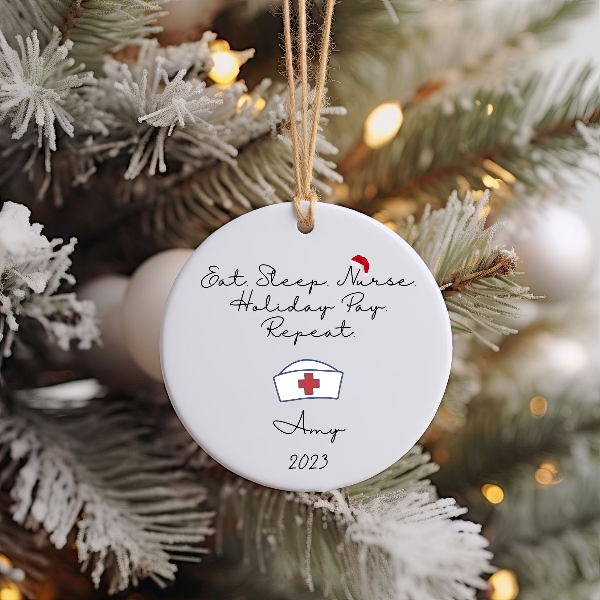 Personalized Eat Sleep Nurse Ornament