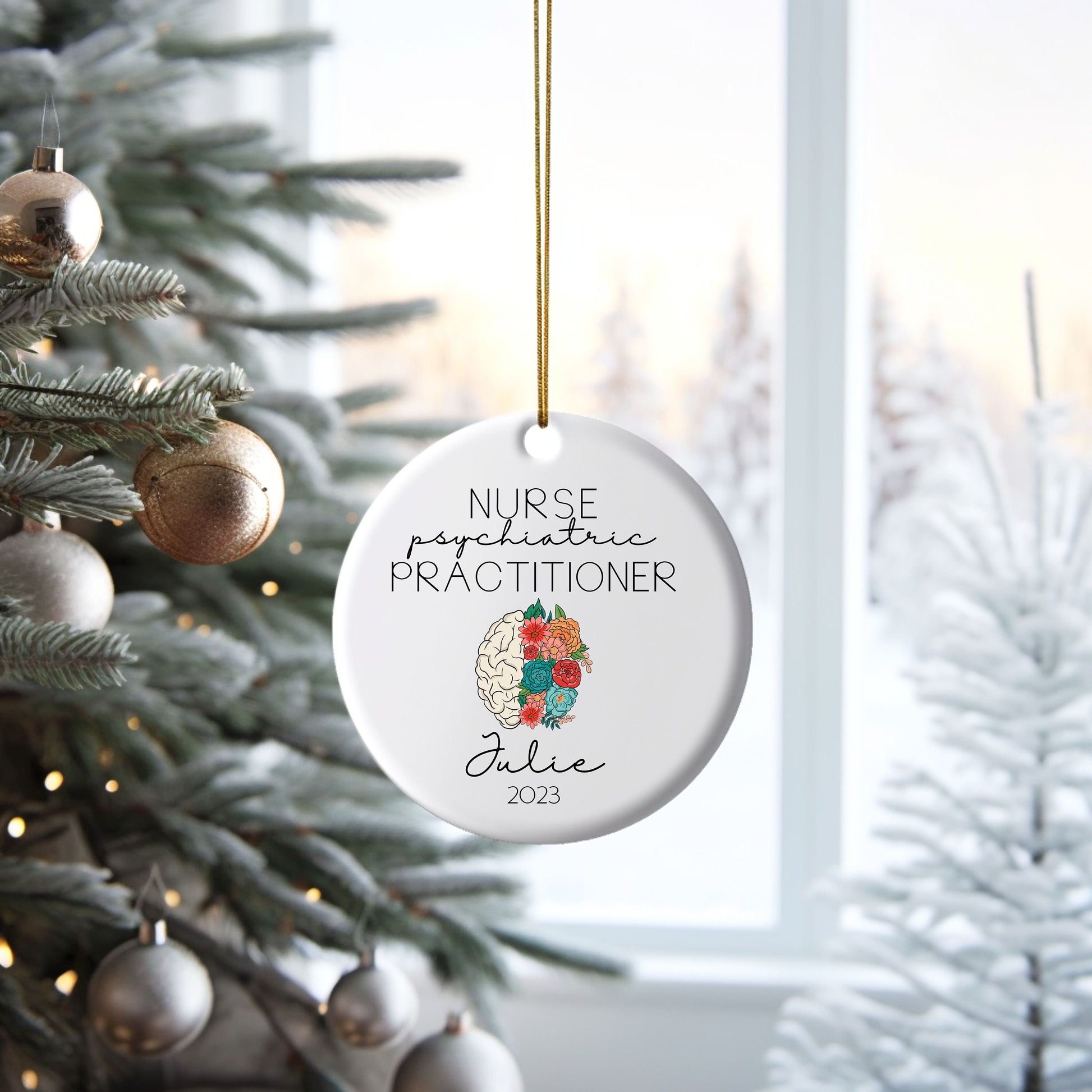 Personalized Nurse Ornament, PMHNP Ornament, Psych Nurse Practitioner Gifts, Psych NP, nurse practitioner nurseshirt