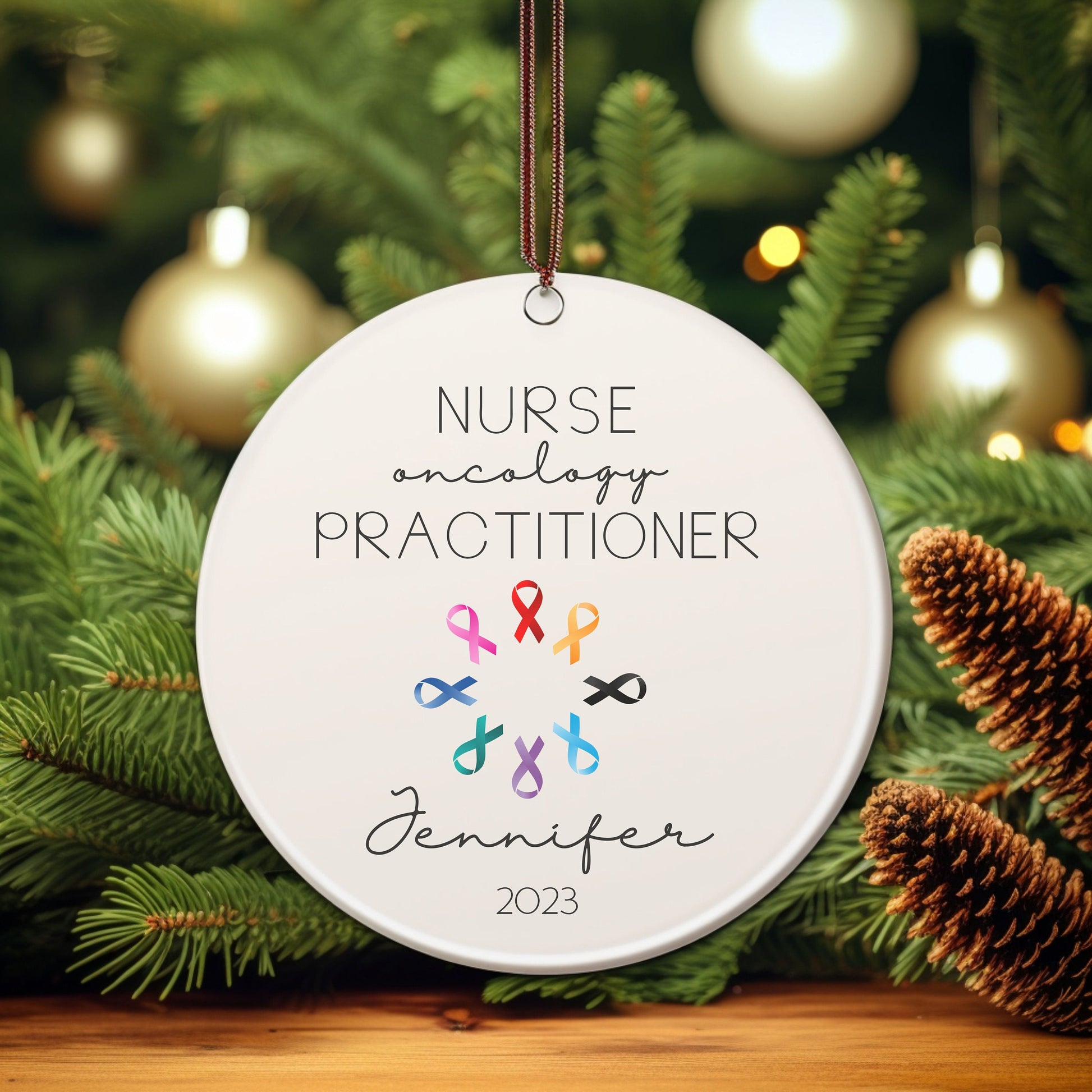 Personalized Oncology Nurse Practitioner Ornament