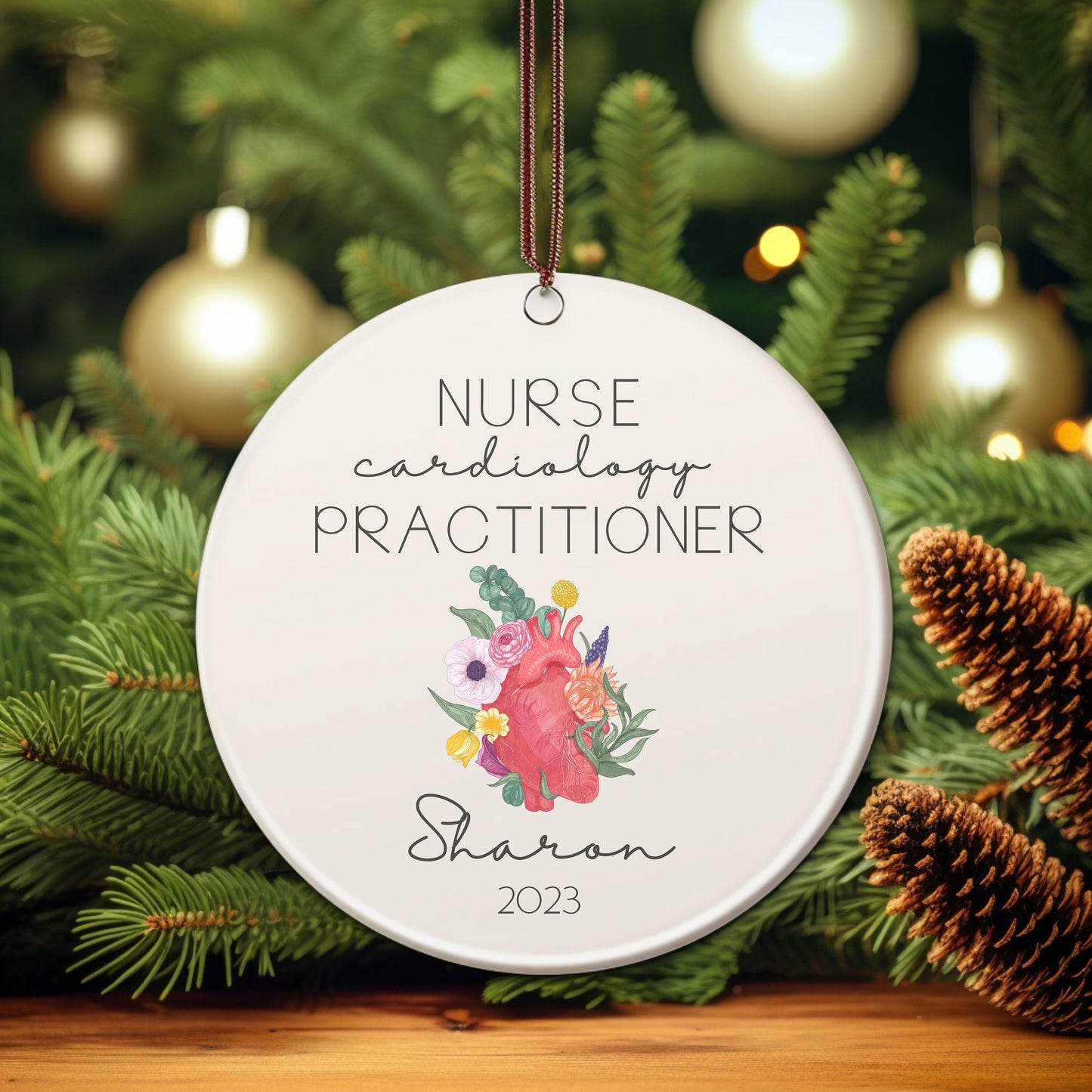 Personalized Cardiology Nurse Practitioner Ornament