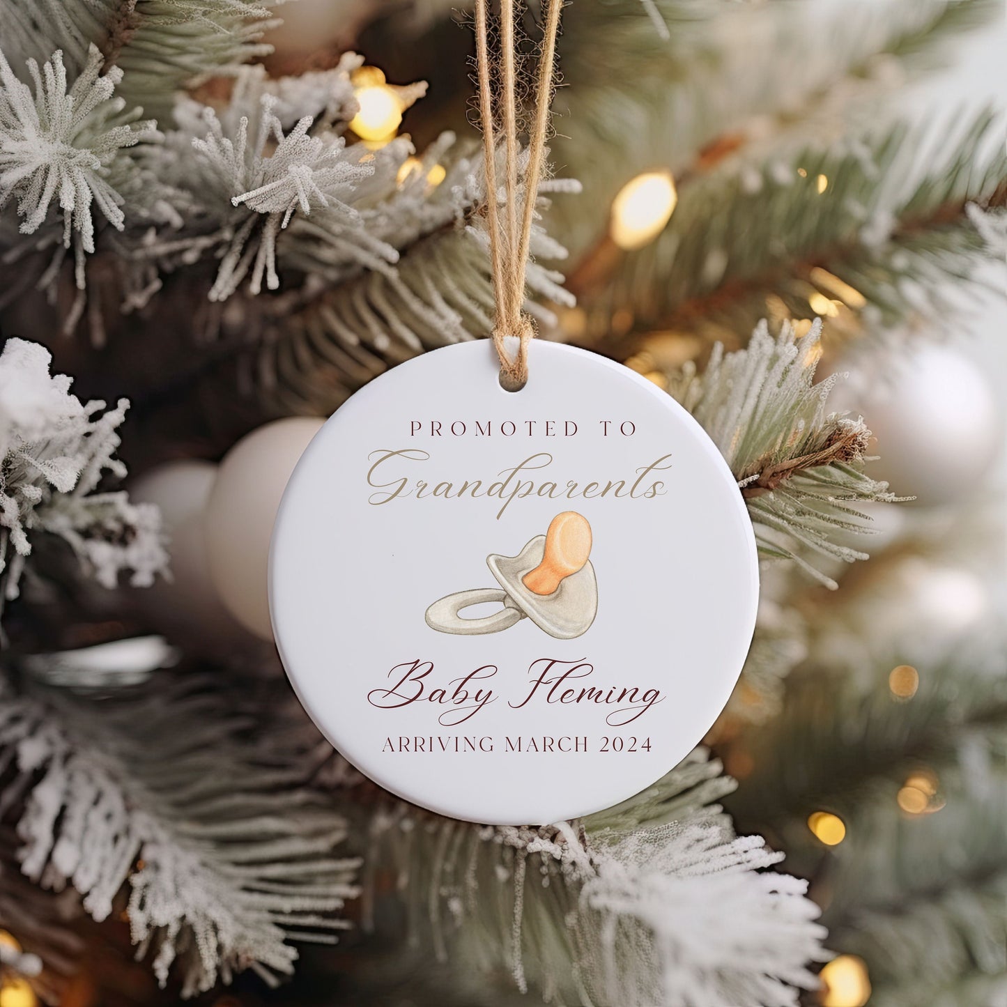 Custom Promoted to Grandparents Ornament