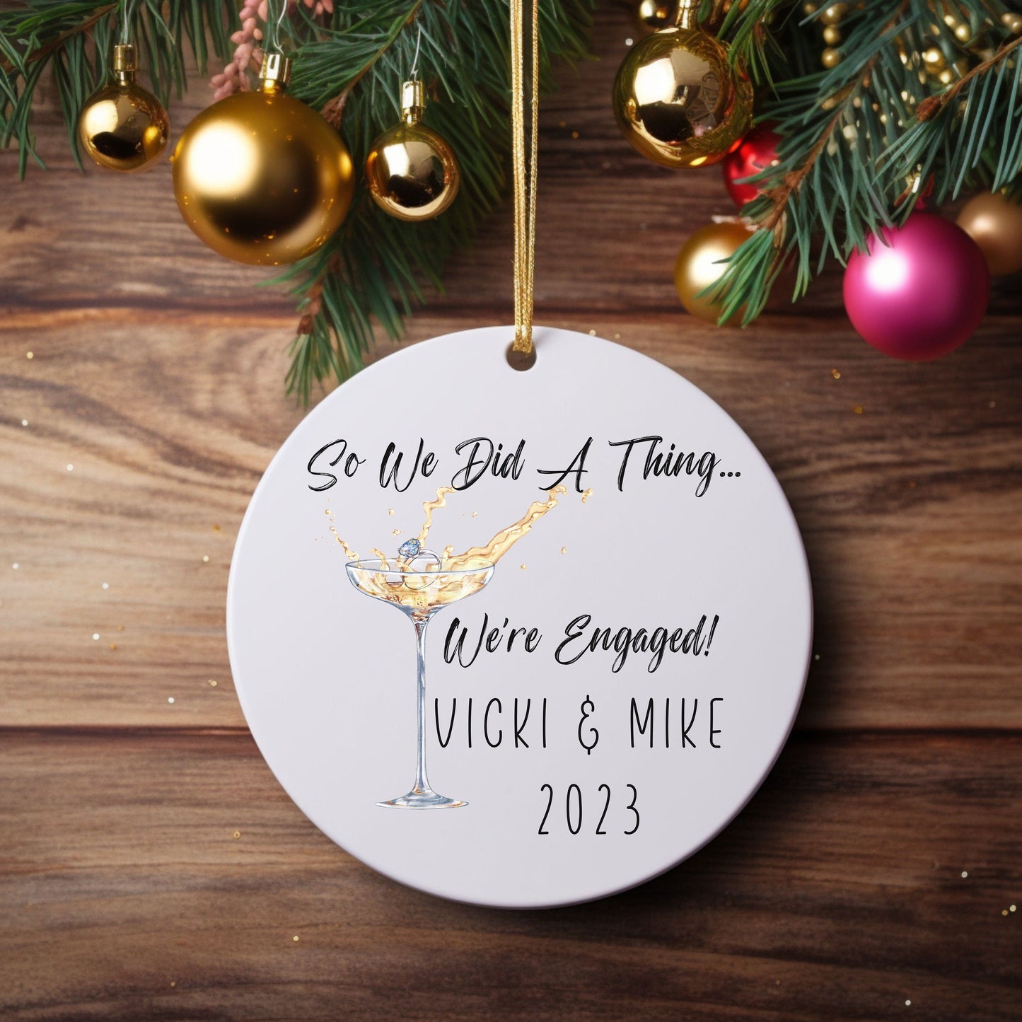 Personalized We're Engaged Ornament