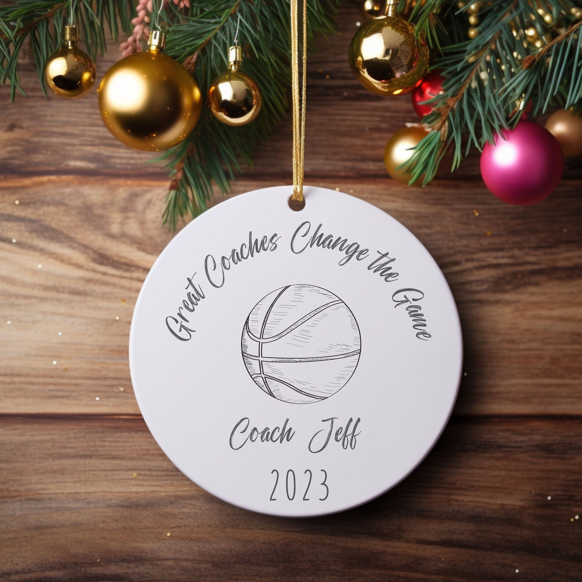 Personalized Basketball Coach Ornament