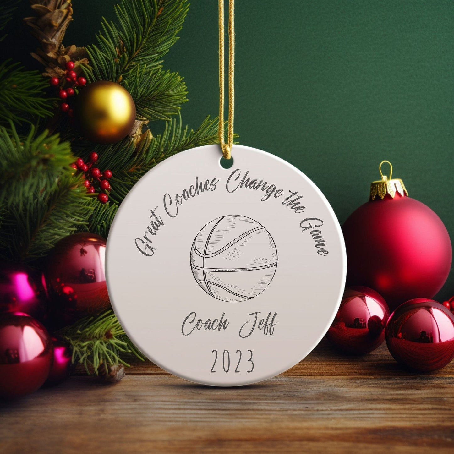 Personalized Basketball Coach Ornament