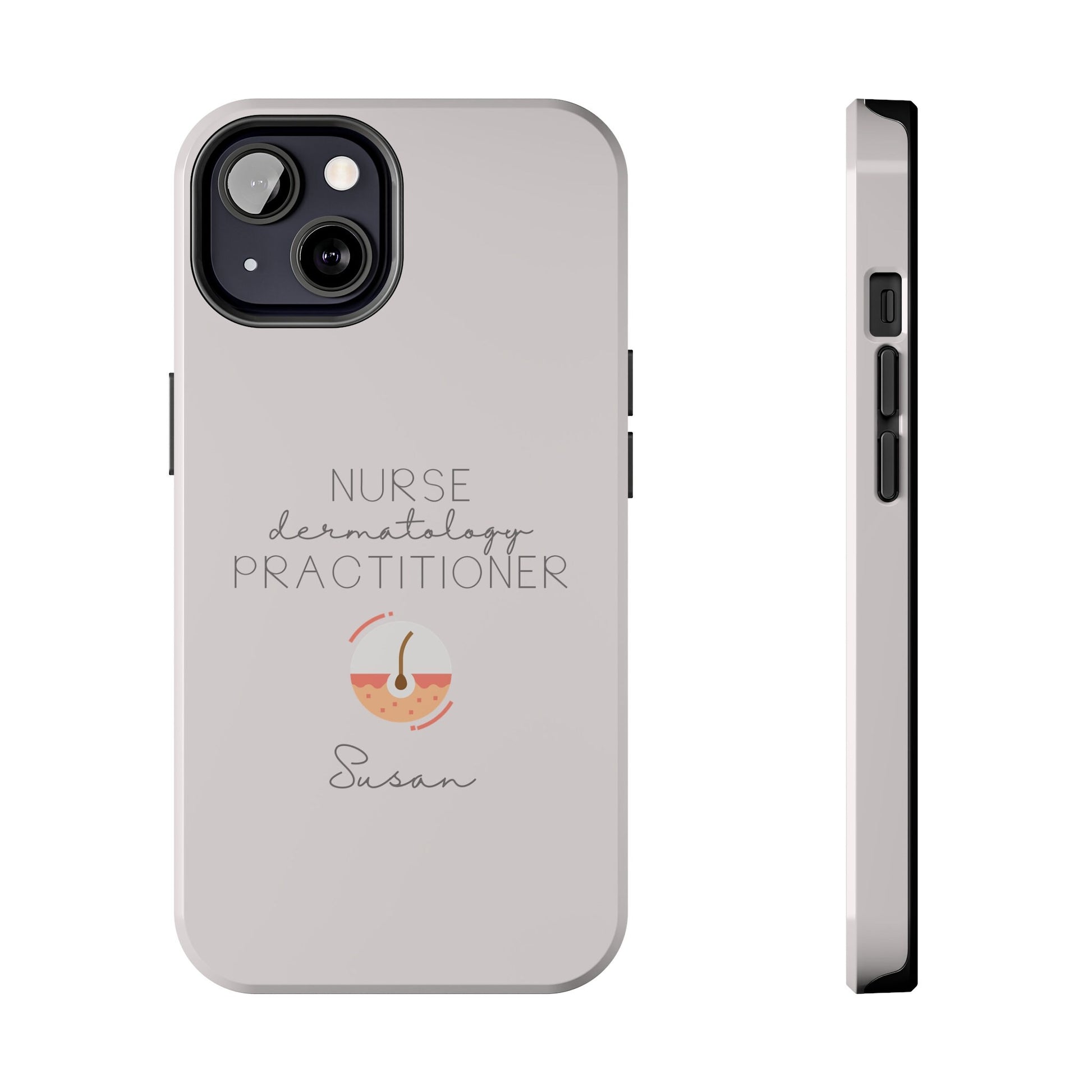 Personalized Dermatology Nurse Practitioner Phone Case, Derm NP Gift, iPhone Case, iPhone Accessories, Preceptor Gift, Aesthetics Nurse Gift