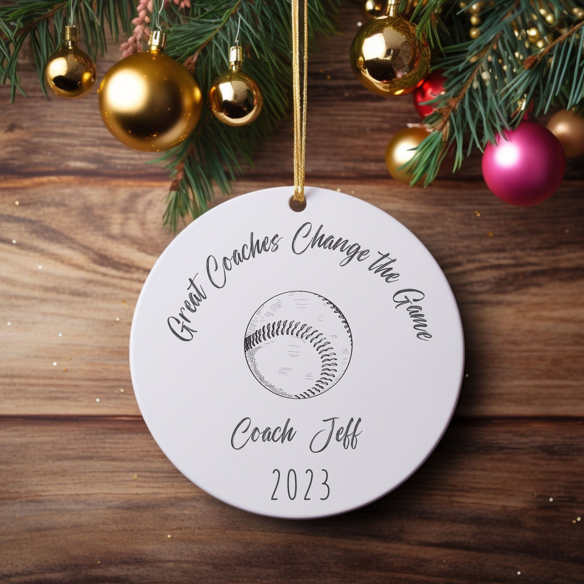 Personalized Baseball Coach Ornament