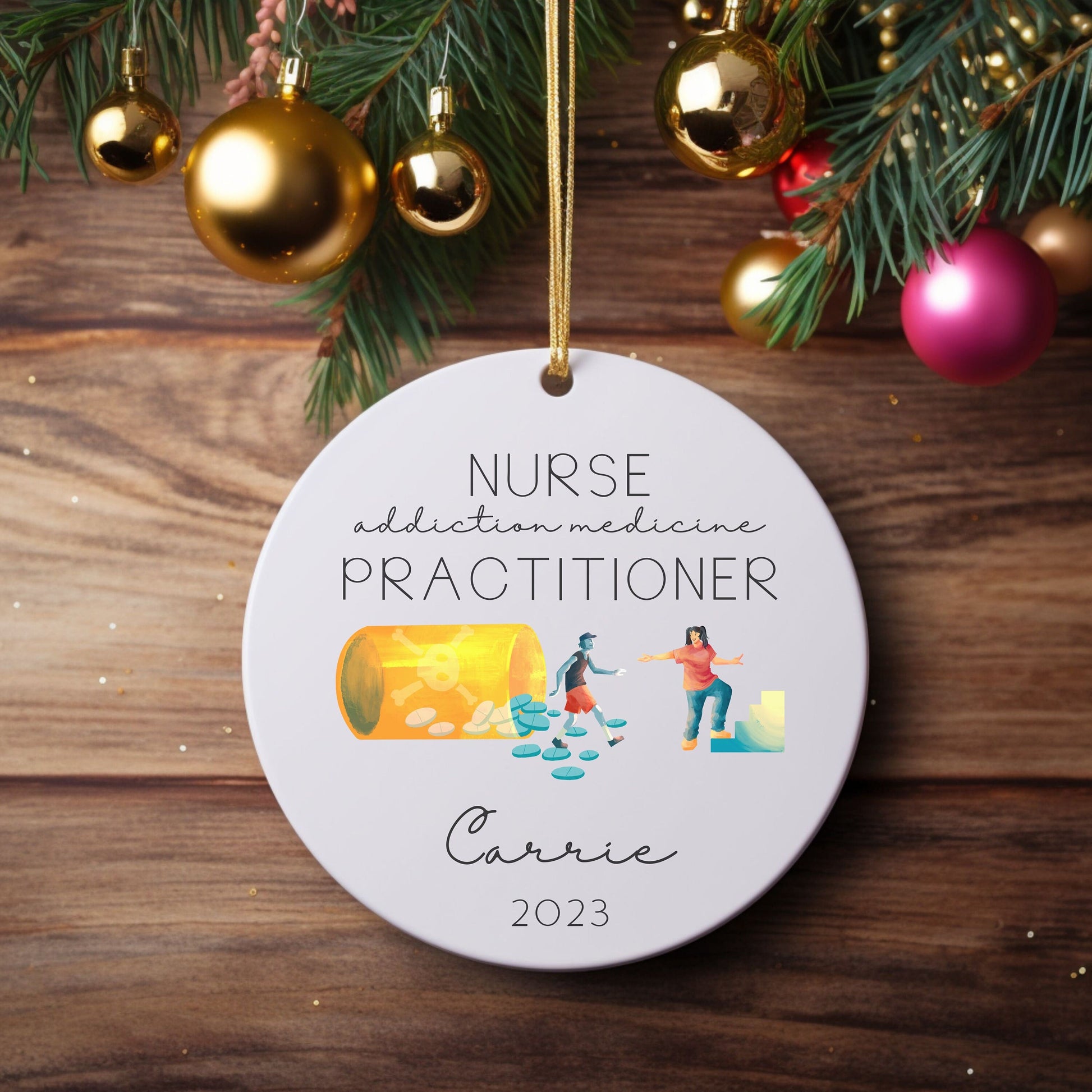 Custom Addiction Medicine Nurse Practitioner Ornament