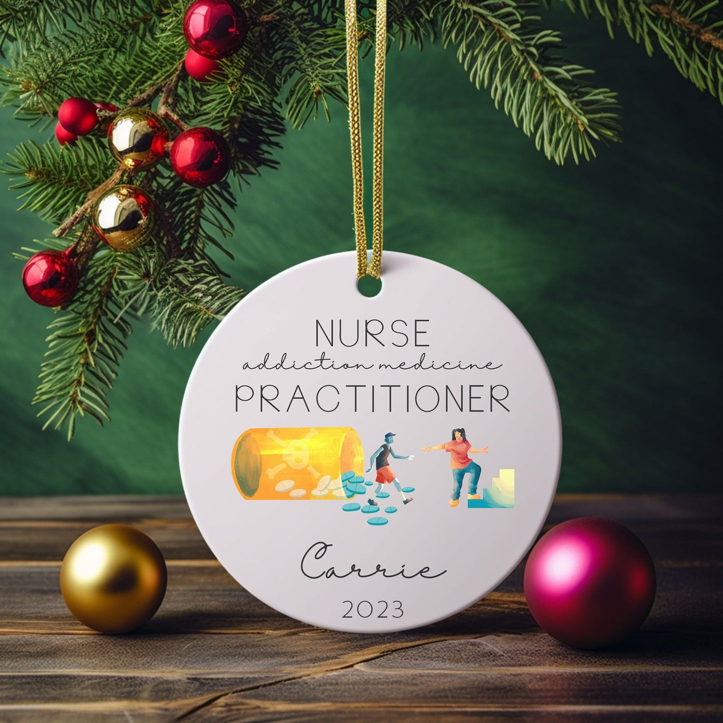 Custom Addiction Medicine Nurse Practitioner Ornament