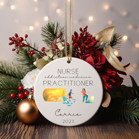 Custom Addiction Medicine Nurse Practitioner Ornament