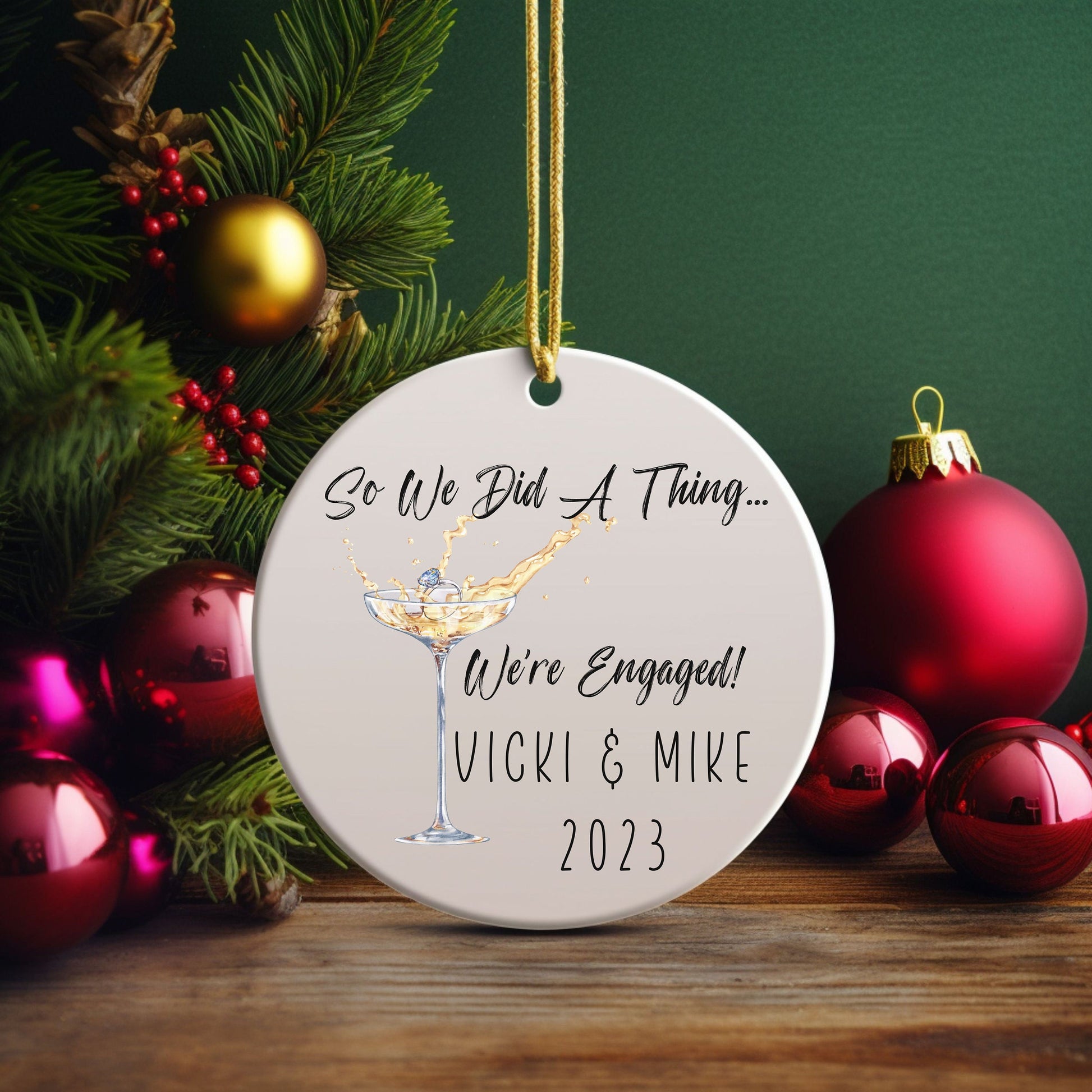 Personalized We're Engaged Ornament