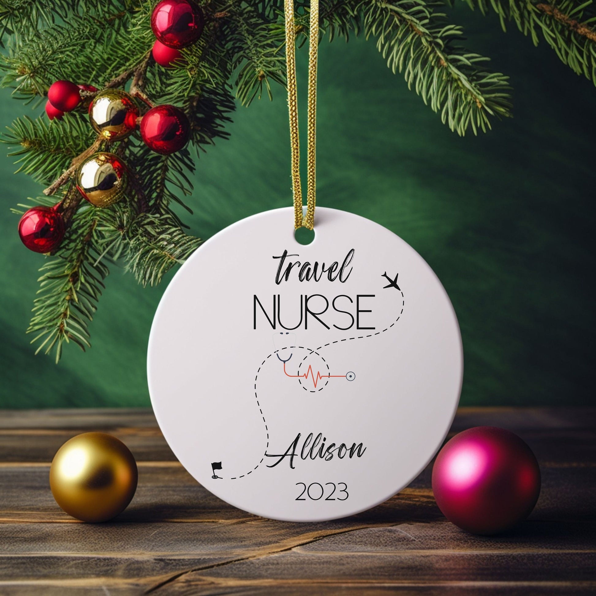 Personalized Travel Nurse Ornament, Travel Nurse Gift, Travel Nurse Gifts, nurse ry, Travel Nurse, Traveling Nurse Gift, nu rse