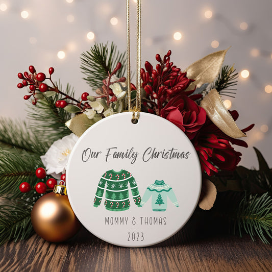 Personalized Family of Two Sweater Ornament