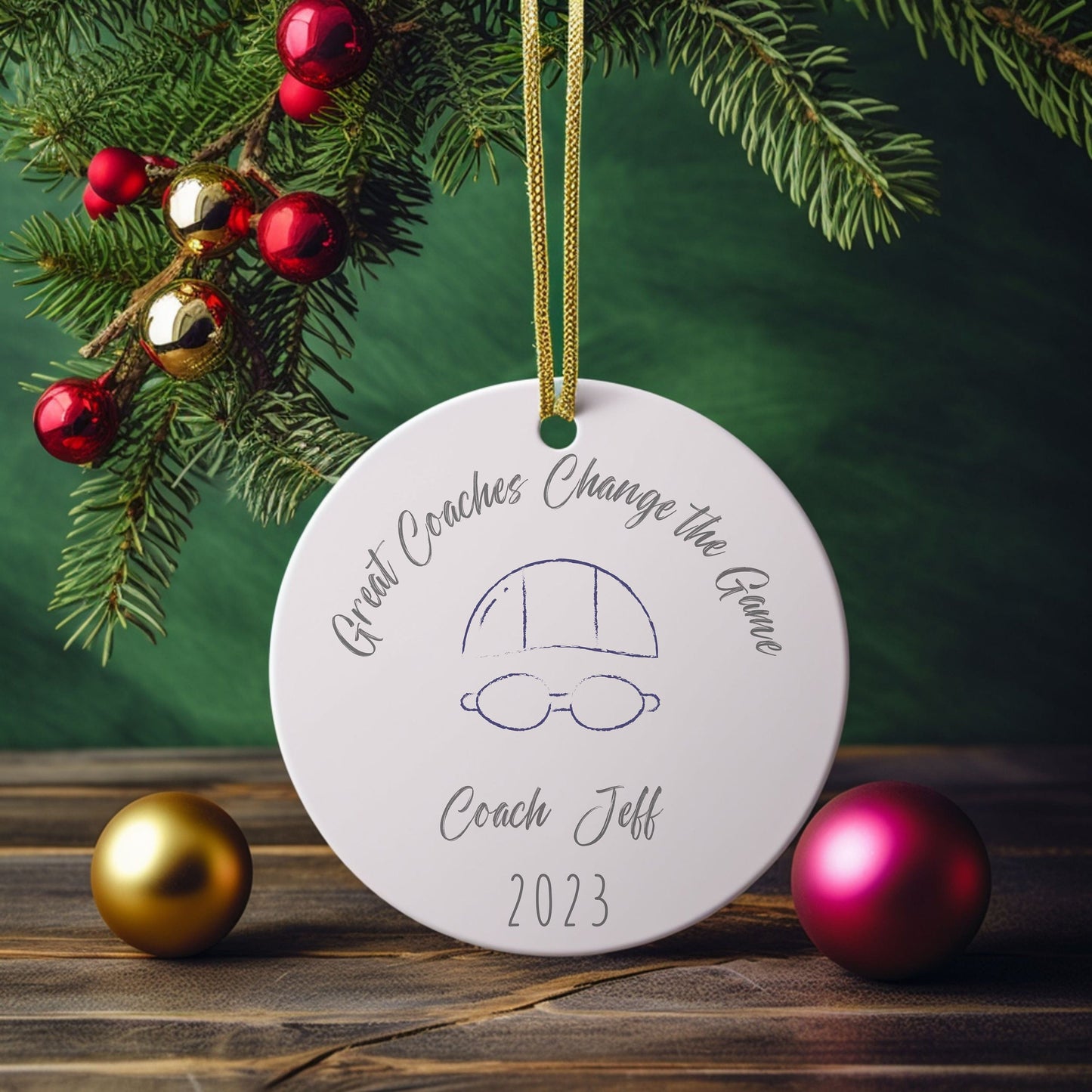 Personalized Swim Coach Ornament