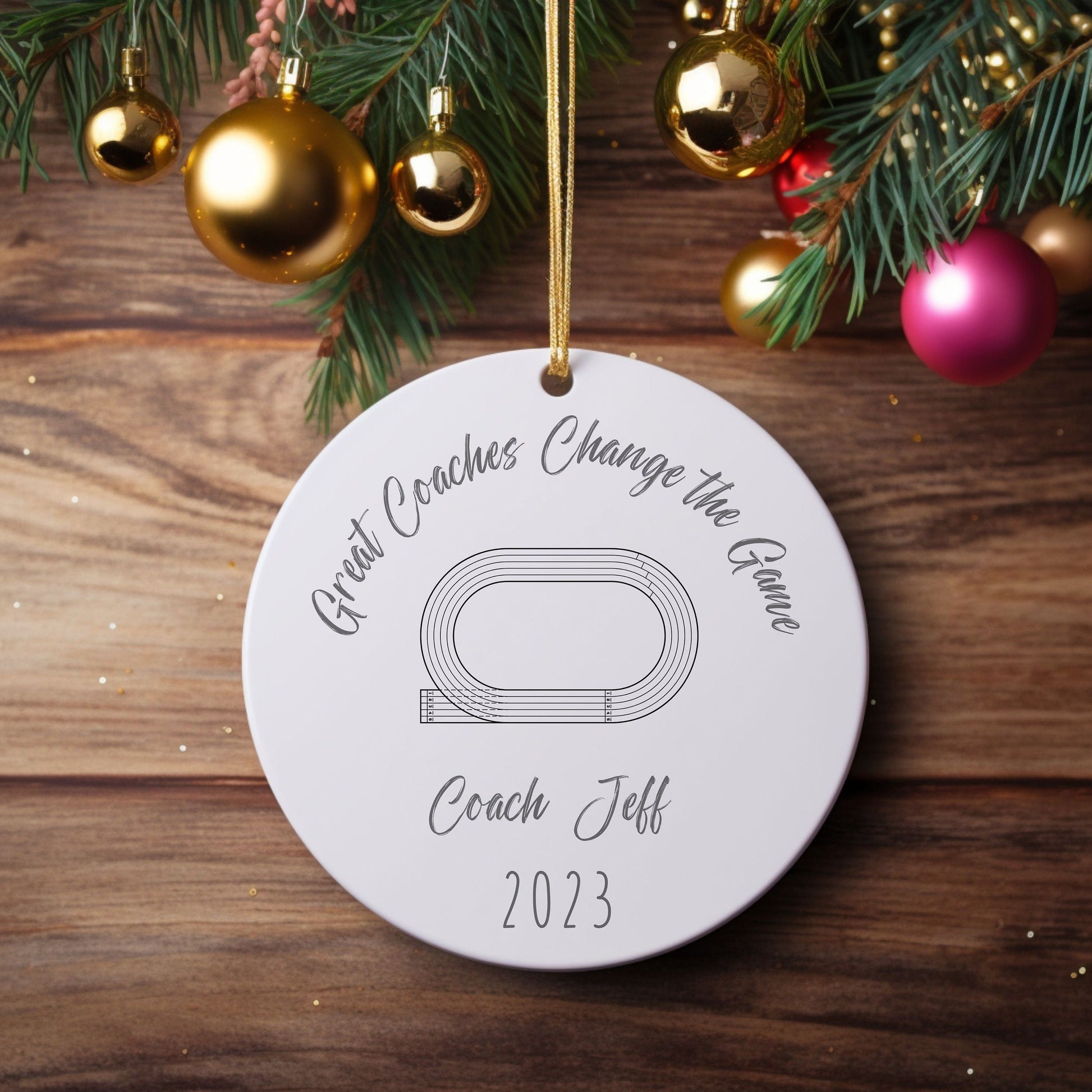 Personalized Track Coach Ornament