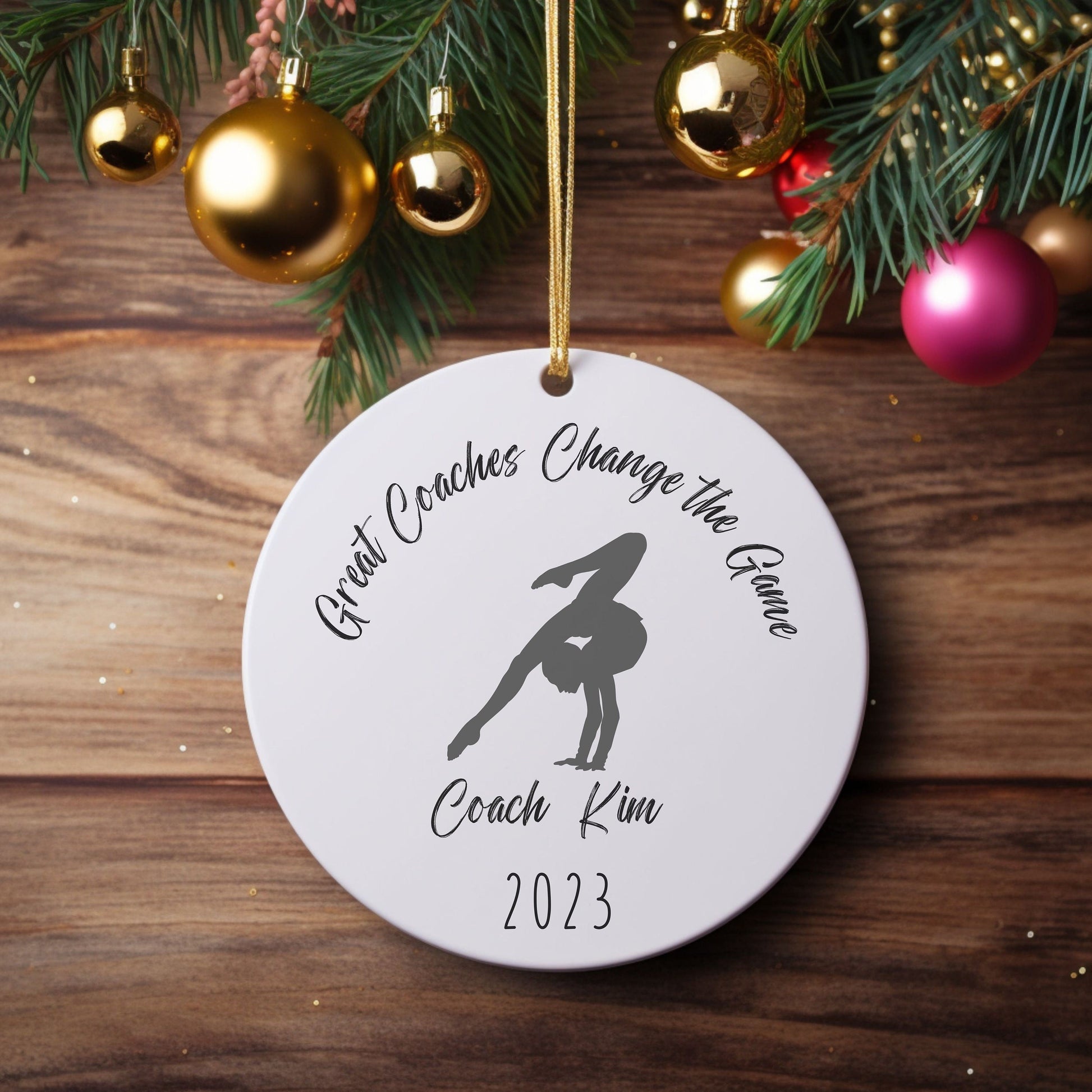 Personalized Gymnastics Coach Ornament, Gymnastics Coach Gift, gymnastics gift, Sports Ornament, custom ornament, Personalized Gift