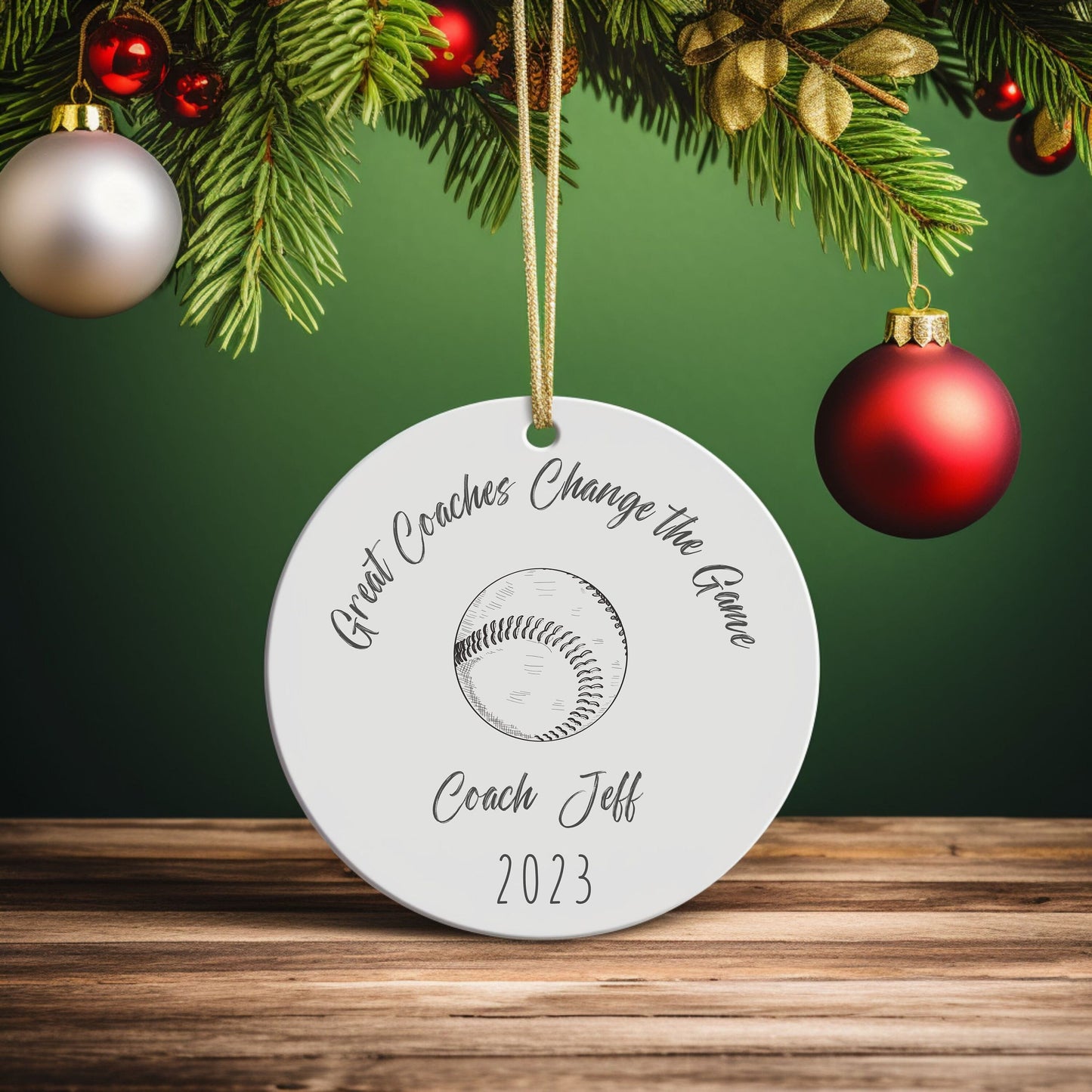 Personalized Baseball Coach Ornament