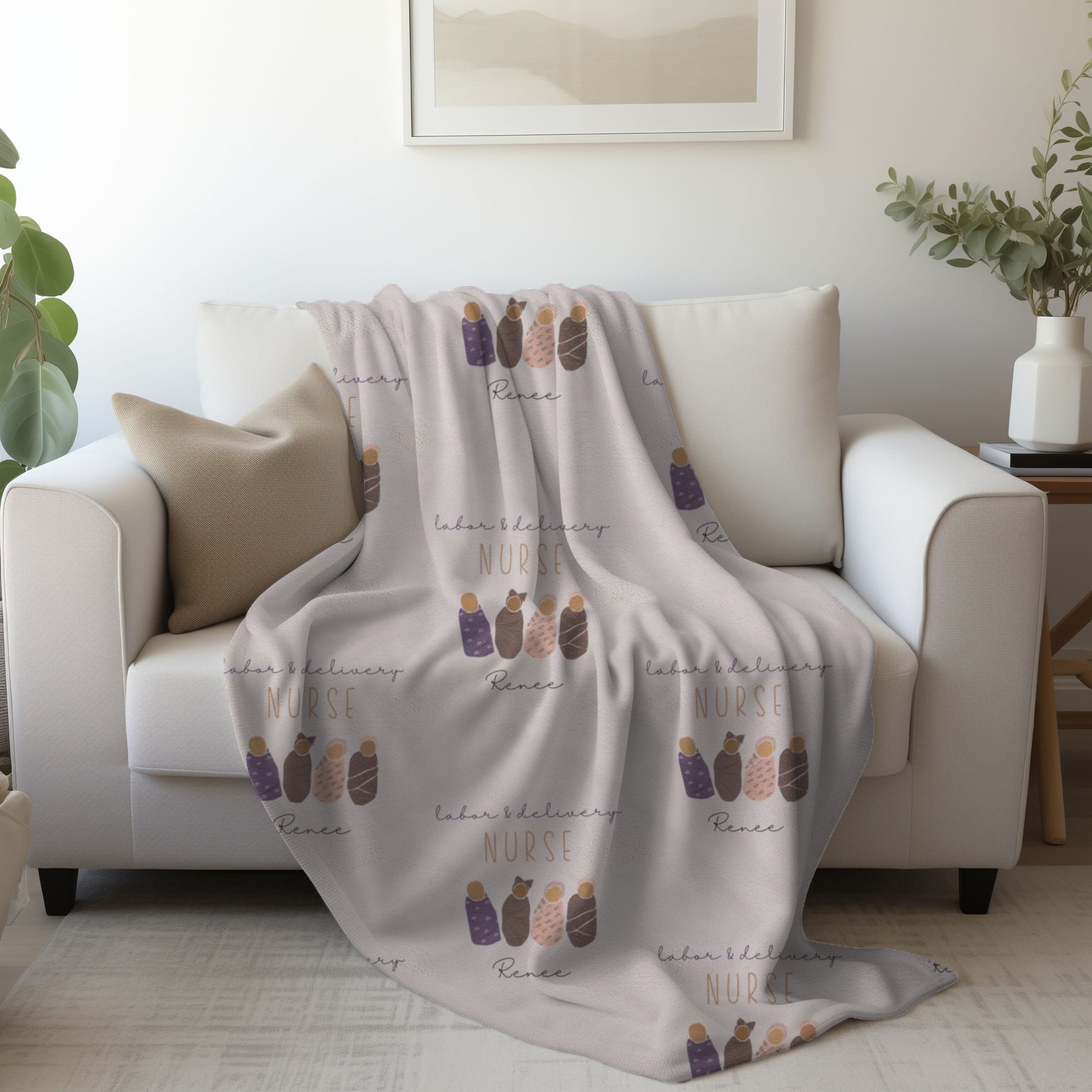 Personalized Labor and Delivery Nurse Blanket, Labor and Delivery Gifts, Custom Blanket, Labor Nurse Gift, L&D Nurse, Christmas Throw