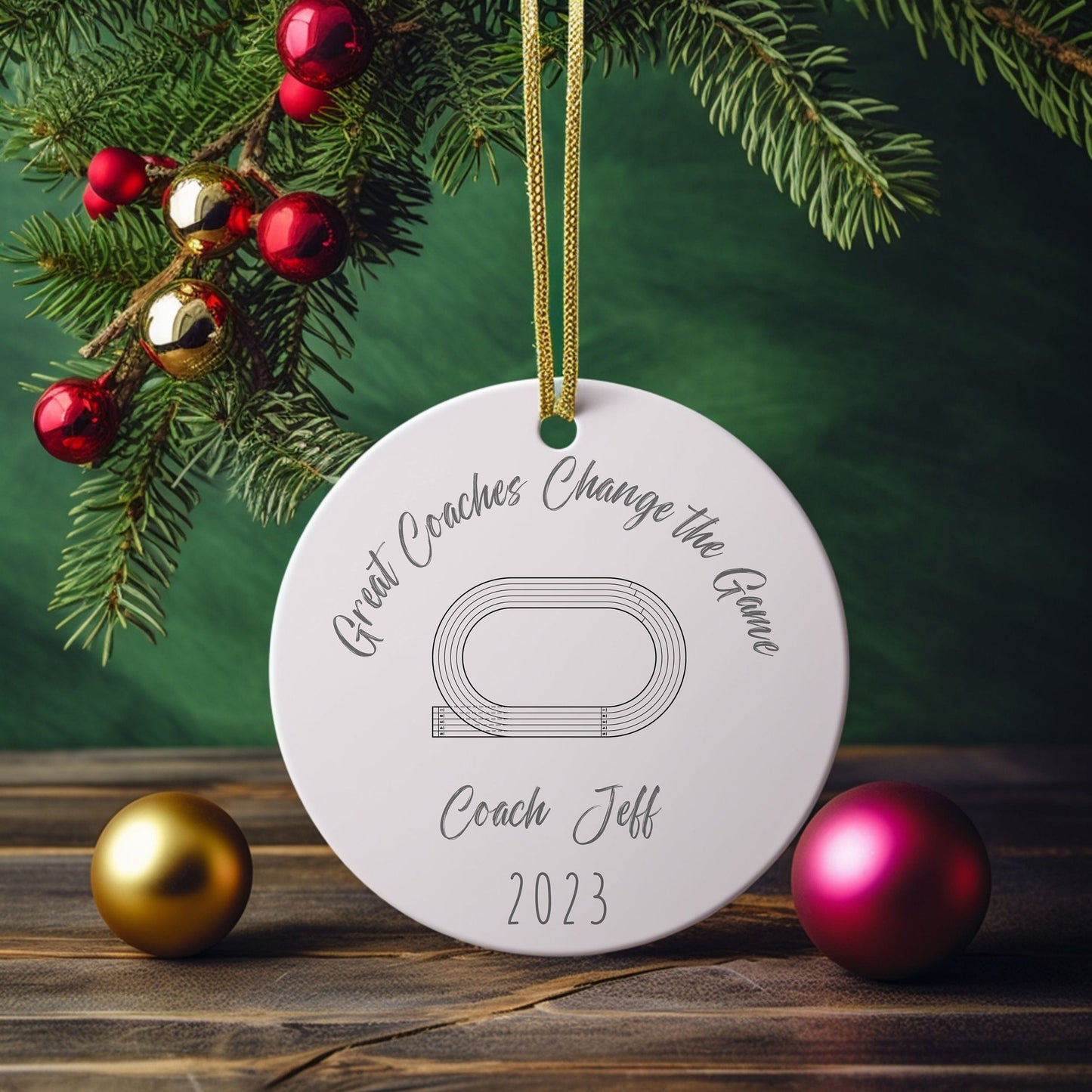 Personalized Track Coach Ornament