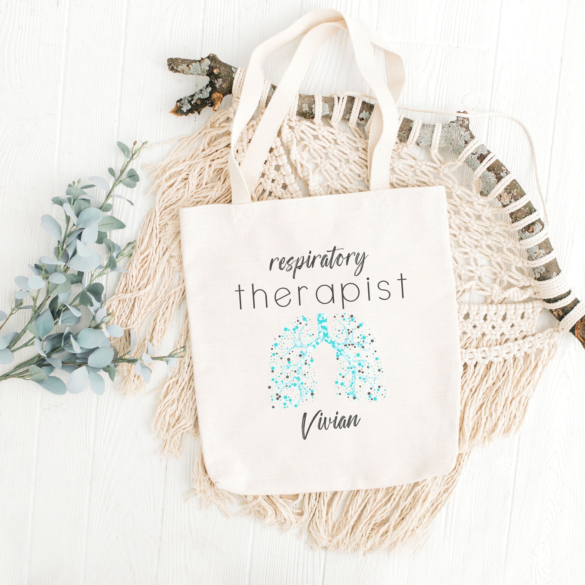 Personalized Respiratory Therapist Tote Bag, Respiratory work bag, Respiratory Therapist Gift, Respiratory, Respiratory Care Week