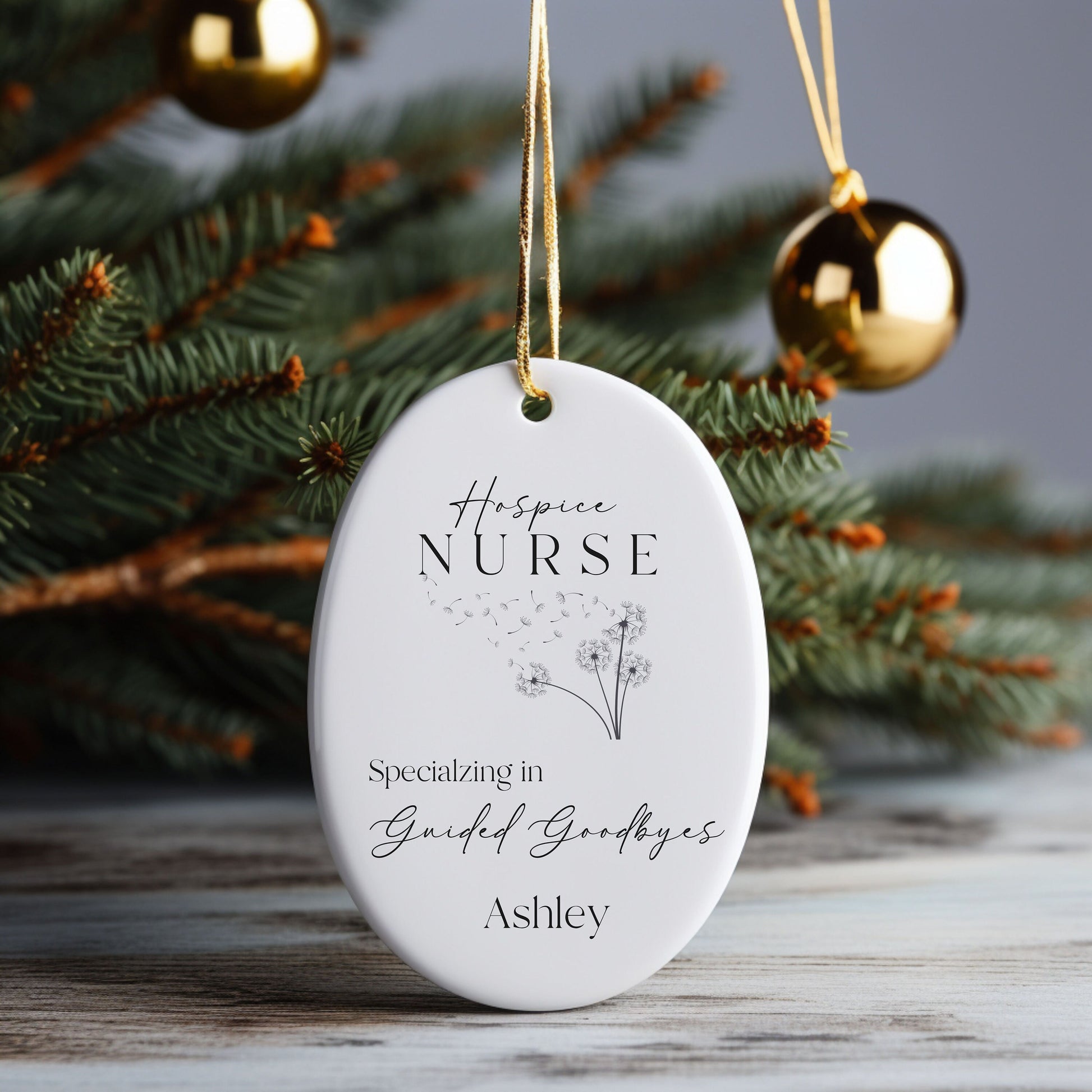 Personalized Hospice Nurse Ornament, Hospice Nurse, Hospice, Caregiver Gift, Caregiver, Palliative Care, Customized