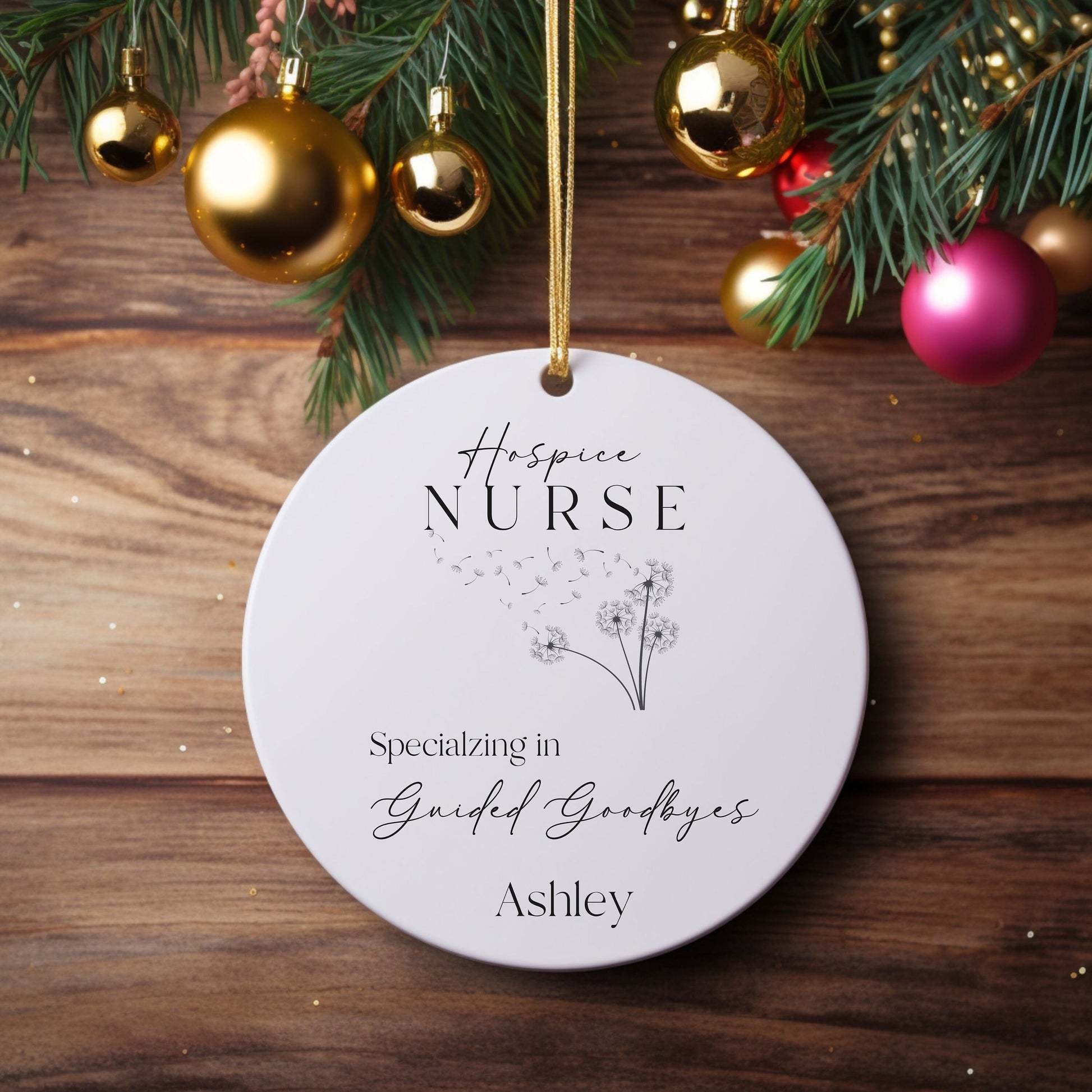 Personalized Hospice Nurse Ornament, Hospice Nurse, Hospice, Caregiver Gift, Caregiver, Palliative Care, Customized