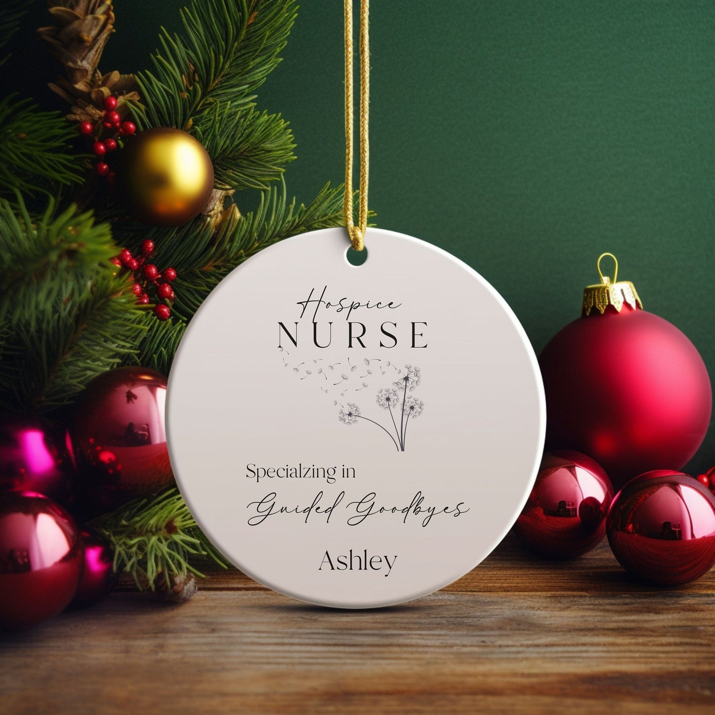 Personalized Hospice Nurse Ornament, Hospice Nurse, Hospice, Caregiver Gift, Caregiver, Palliative Care, Customized