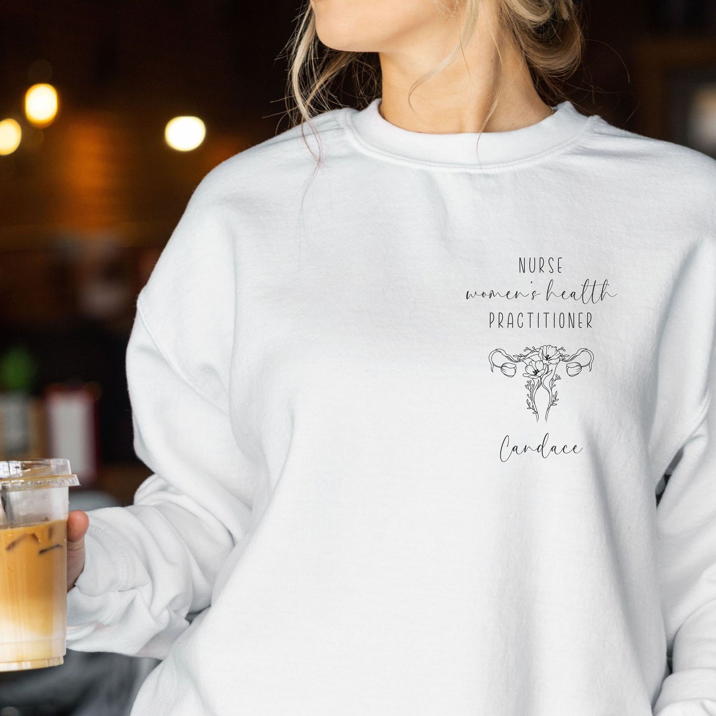 Personalized Women's Health NP Sweatshirt, OBGYN, Nurse Practitioner Gifts, NP Gifts, Crewneck Sweatshirt, obgyn nurse, obgyn gifts