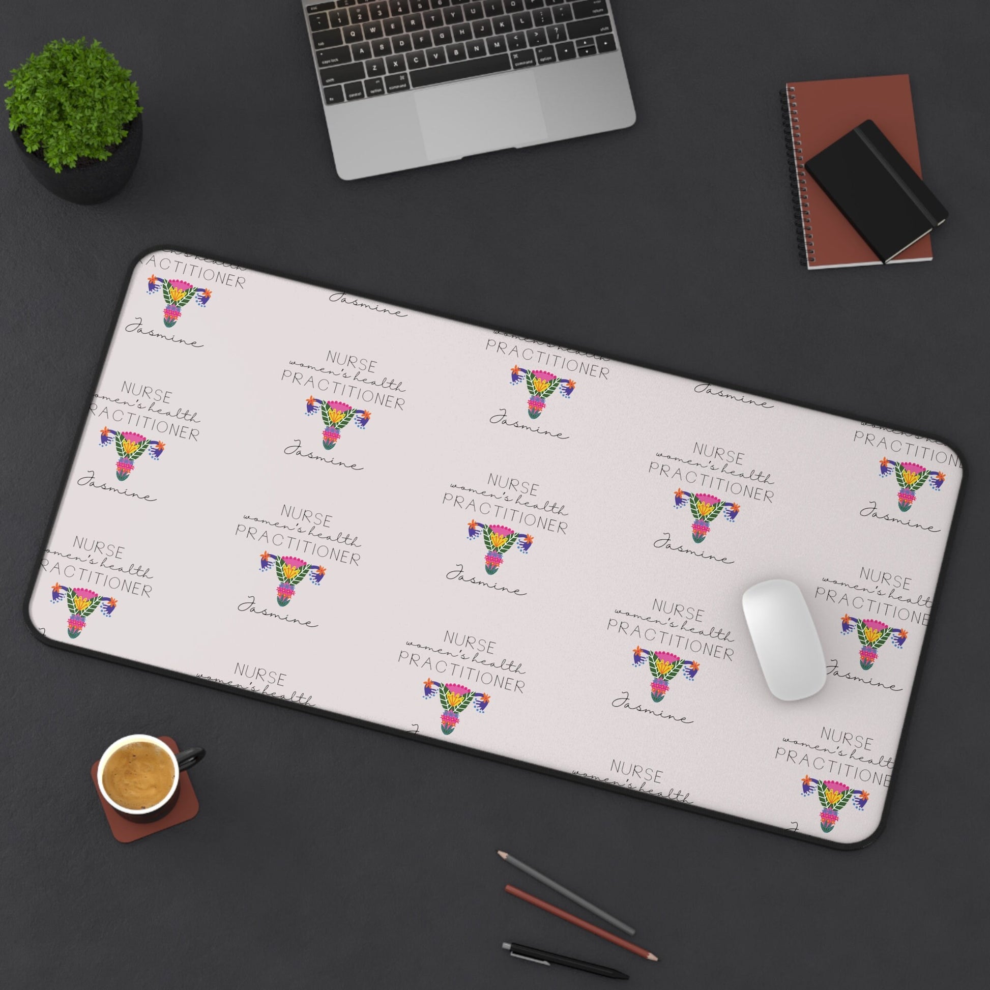 Personalized Women's Health NP Desk Mat, Custom Desk Mat, Nurse Desk Mat, Desk Mat, deskmate, Desk Mat Aesthetic, Large Desk Mat