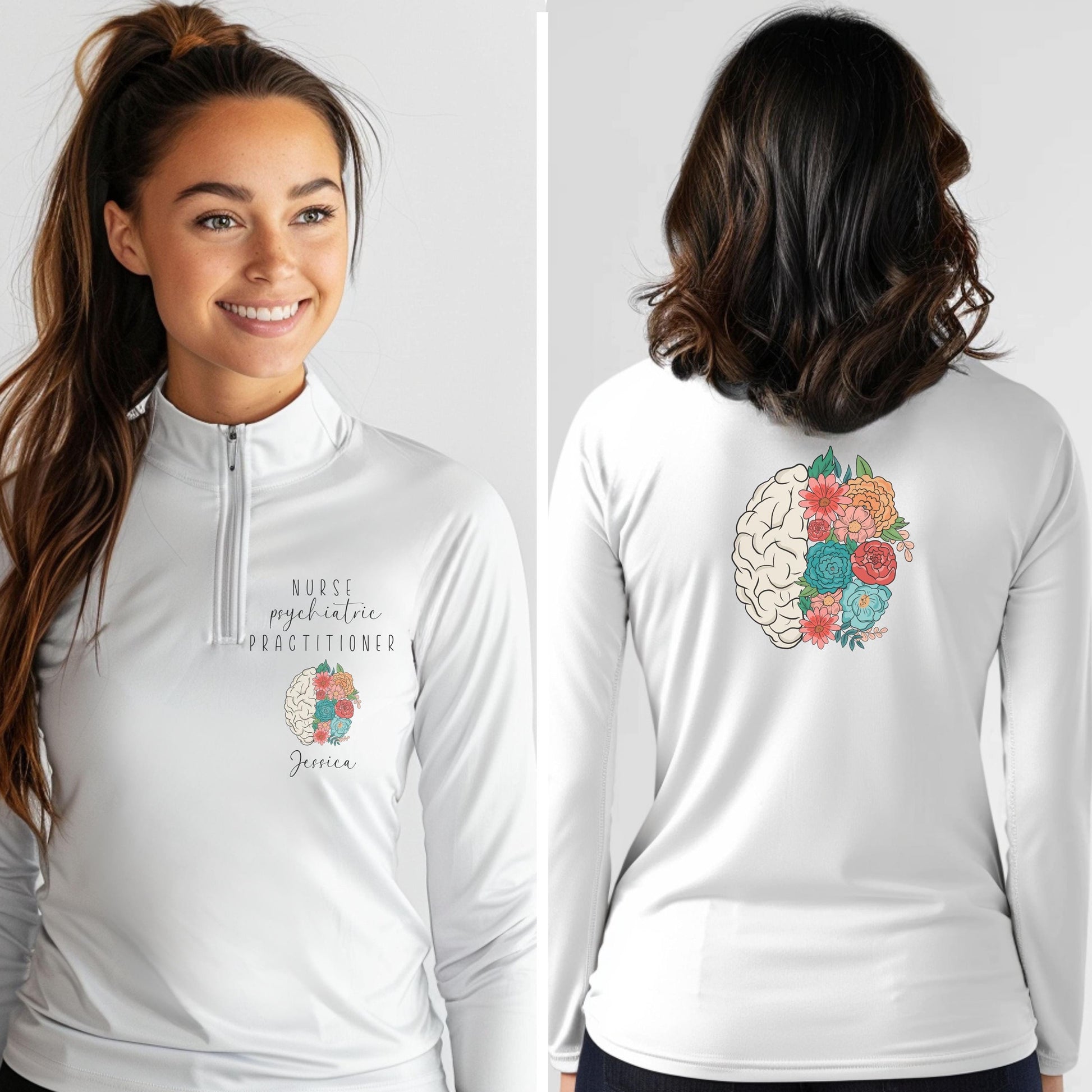 Custom PMHNP Quarter Zip Pullover, Nurse Jacket, Graduation, Gift for Nurses, RN sweatshirt, NP Gifts, Personalized Medical Jacket