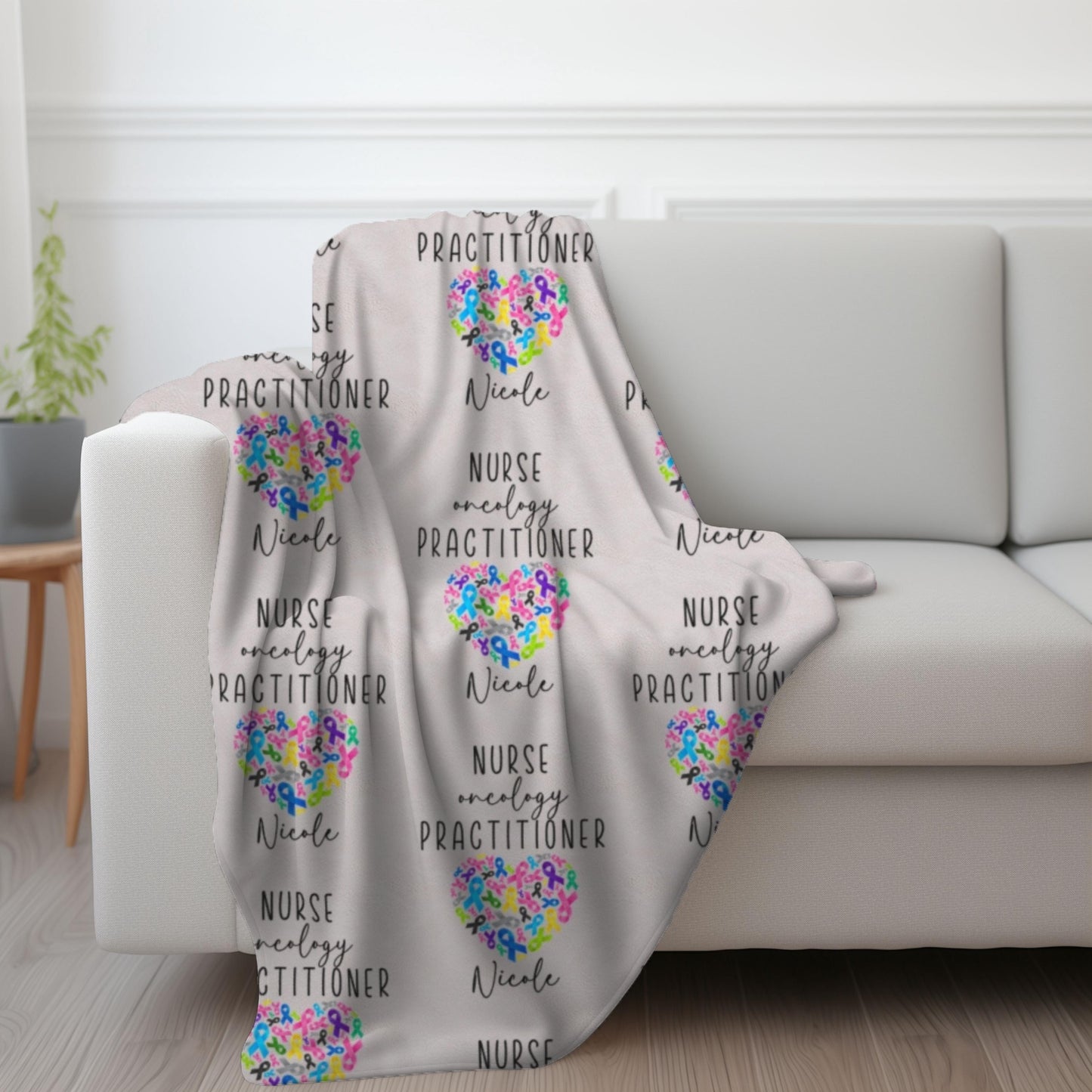 Personalized Oncology Nurse Practitioner Blanket, Oncology Nurse, Cancer, Cancer Awareness, Cancer Fighter, Cancer Gift, Nurse Appreciation