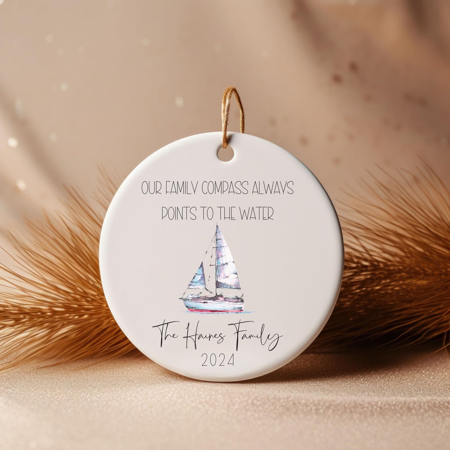 Personalized Family Boating Ornament, Boat Lovers, Christmas Gift, Lake Life, Keepsake, Boating, Gift for Boat Owner