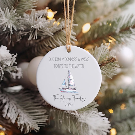 Personalized Family Boating Ornament, Boat Lovers, Christmas Gift, Lake Life, Keepsake, Boating, Gift for Boat Owner