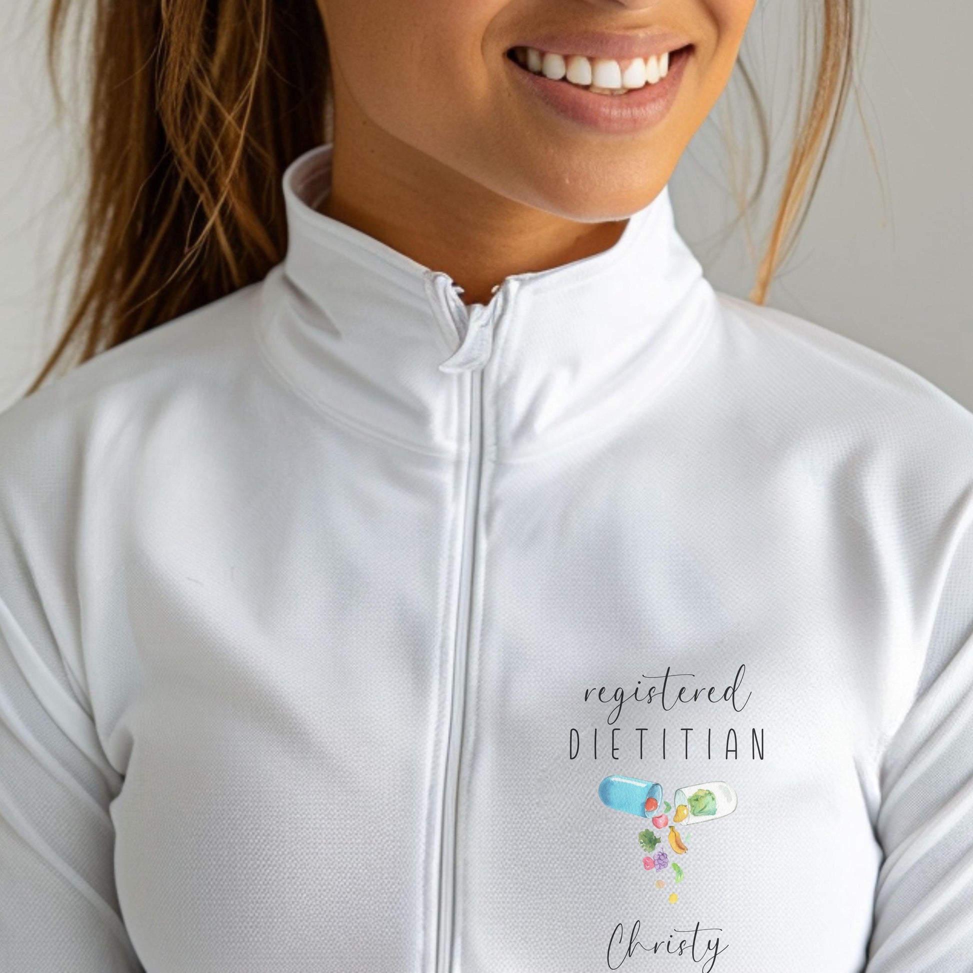 Personalized Dietitian Quarter Zip Jacket, RD Gifts, Registered Dietitian, Nutritionist Gifts, Custom Sweater, dietitian products, Graduate