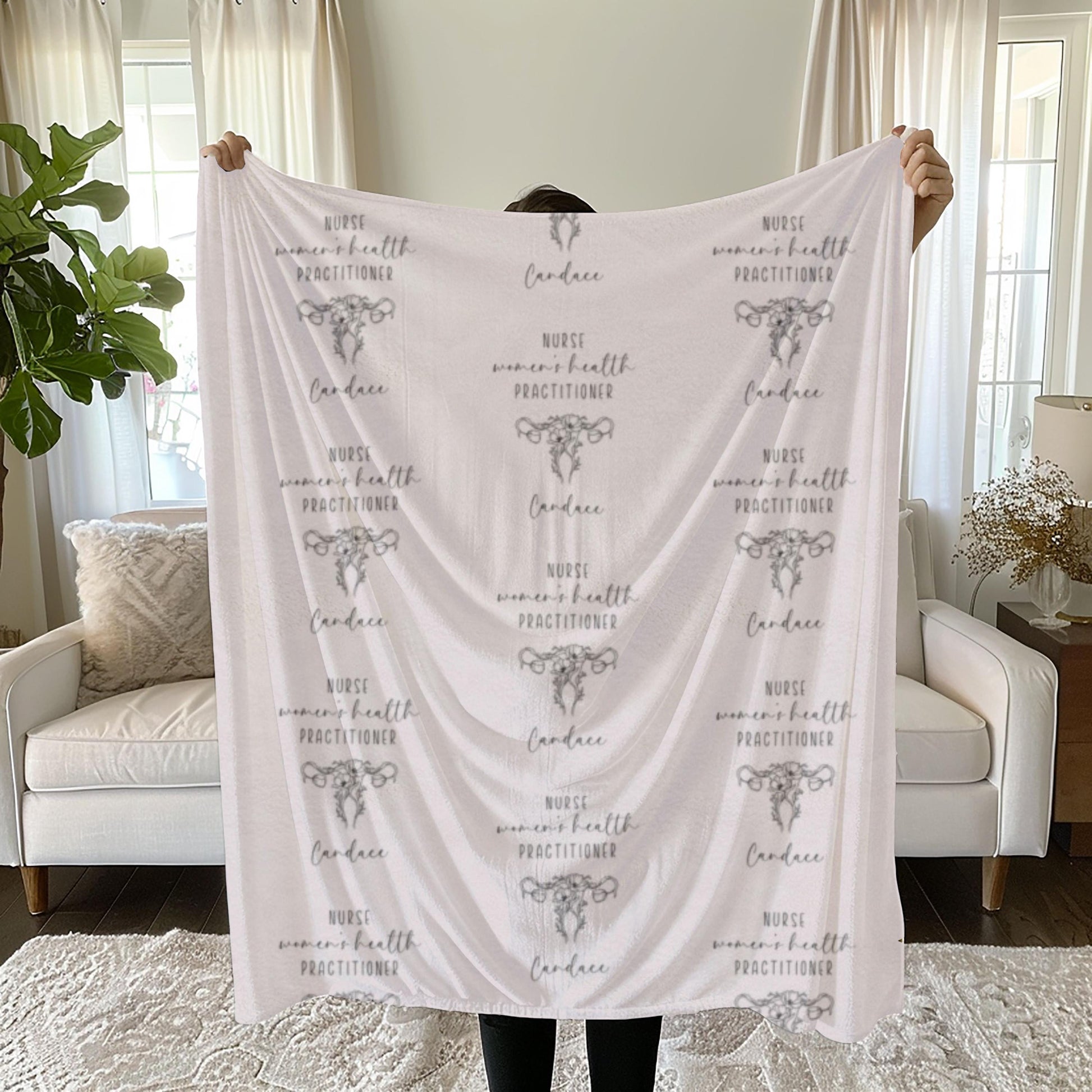 Personalized Womens Health NP Blanket, Nurse Practitioner, NP Gifts, Nurse Appreciation, Gifts for Nurse, Obgyn, Custom Throw