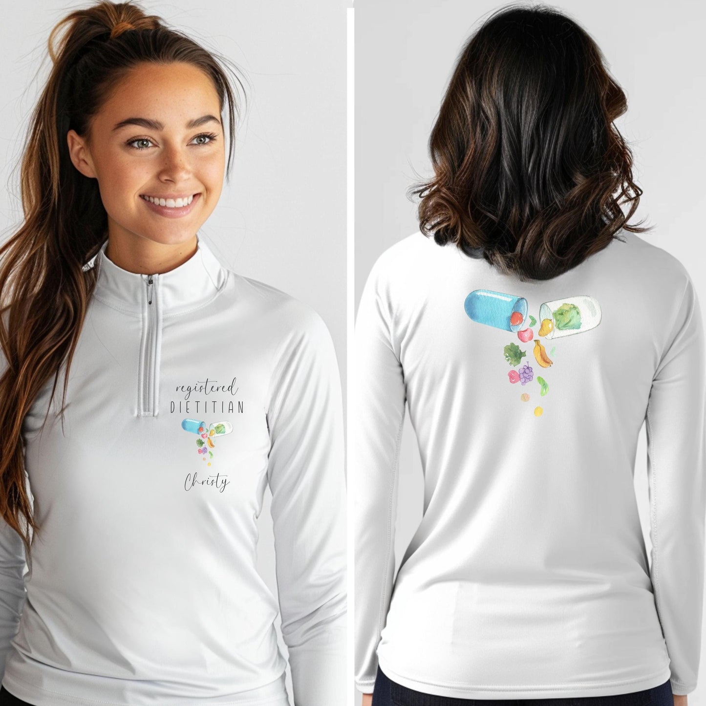 Personalized Dietitian Quarter Zip Jacket, RD Gifts, Registered Dietitian, Nutritionist Gifts, Custom Sweater, dietitian products, Graduate