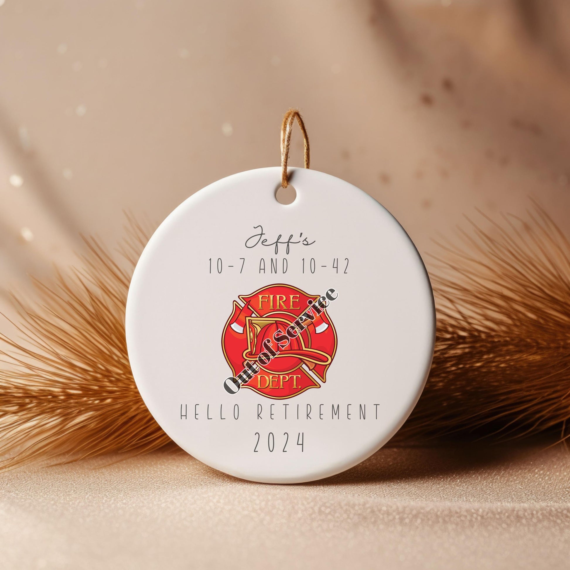 Personalized Fireman Retirement Ornament, Retirement Gifts, First Responder, Coworker Ornament, Firefighter Retirement, Retirement