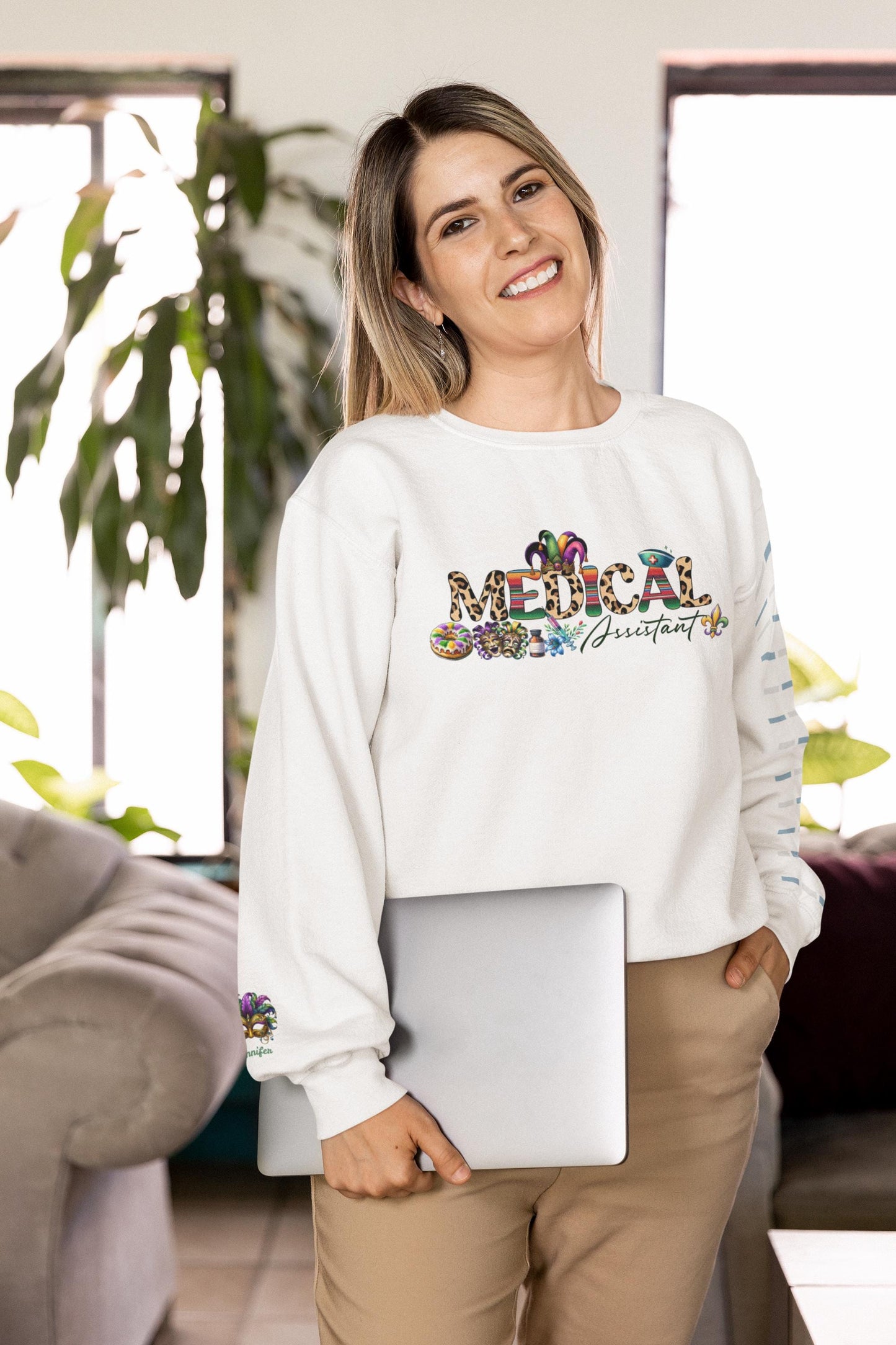 Personalized Medical Assistant Mardi Gras Shirt, Mardi Gras Shirt, Medical Assistant Gifts, CMA, Healthcare Worker, Nursing Student