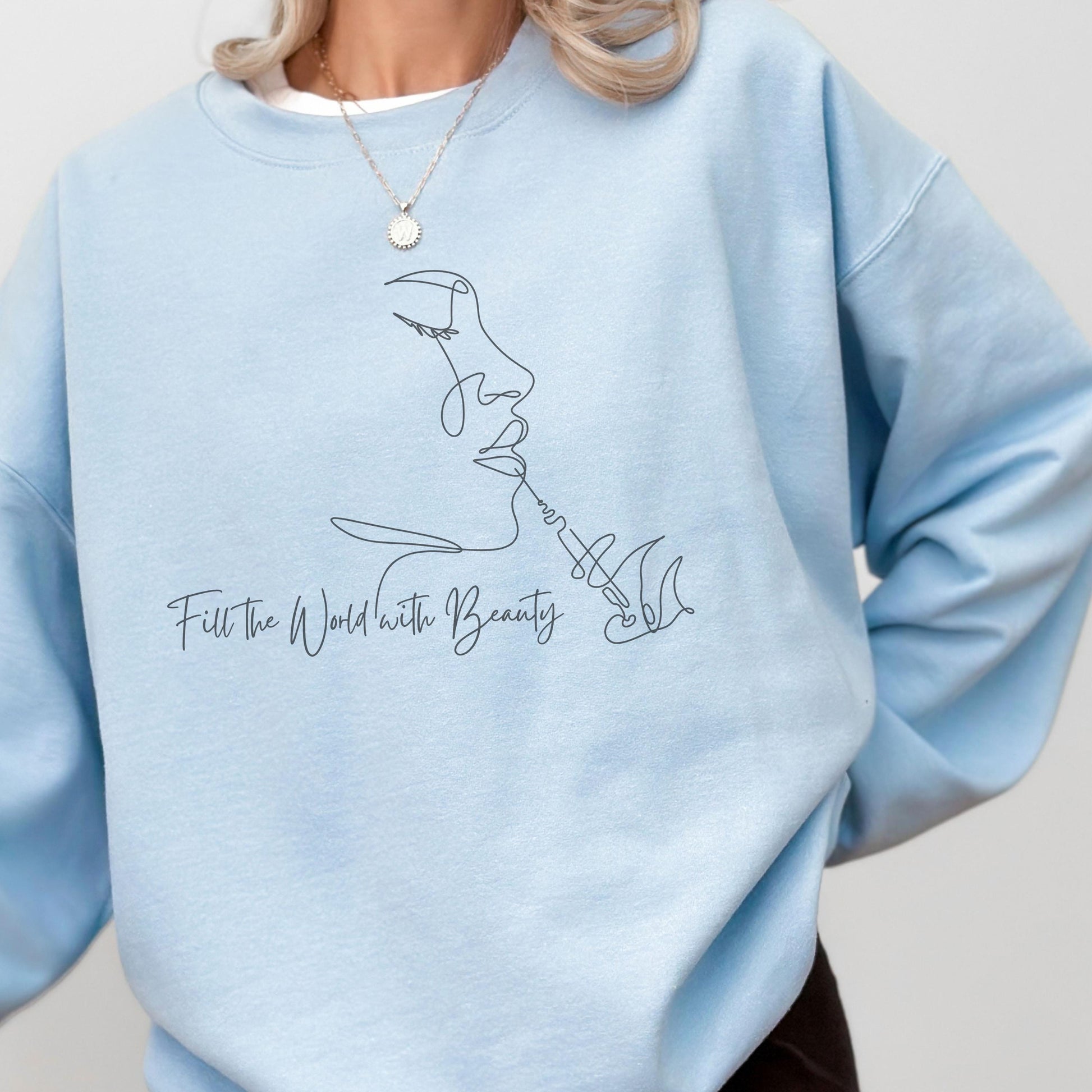 Fill The World with Beauty Aesthetics Sweatshirt, Medical Spa Gift for Nurse Injectors, Plastic Surgery, Aesthetic Injector, Botox Filler