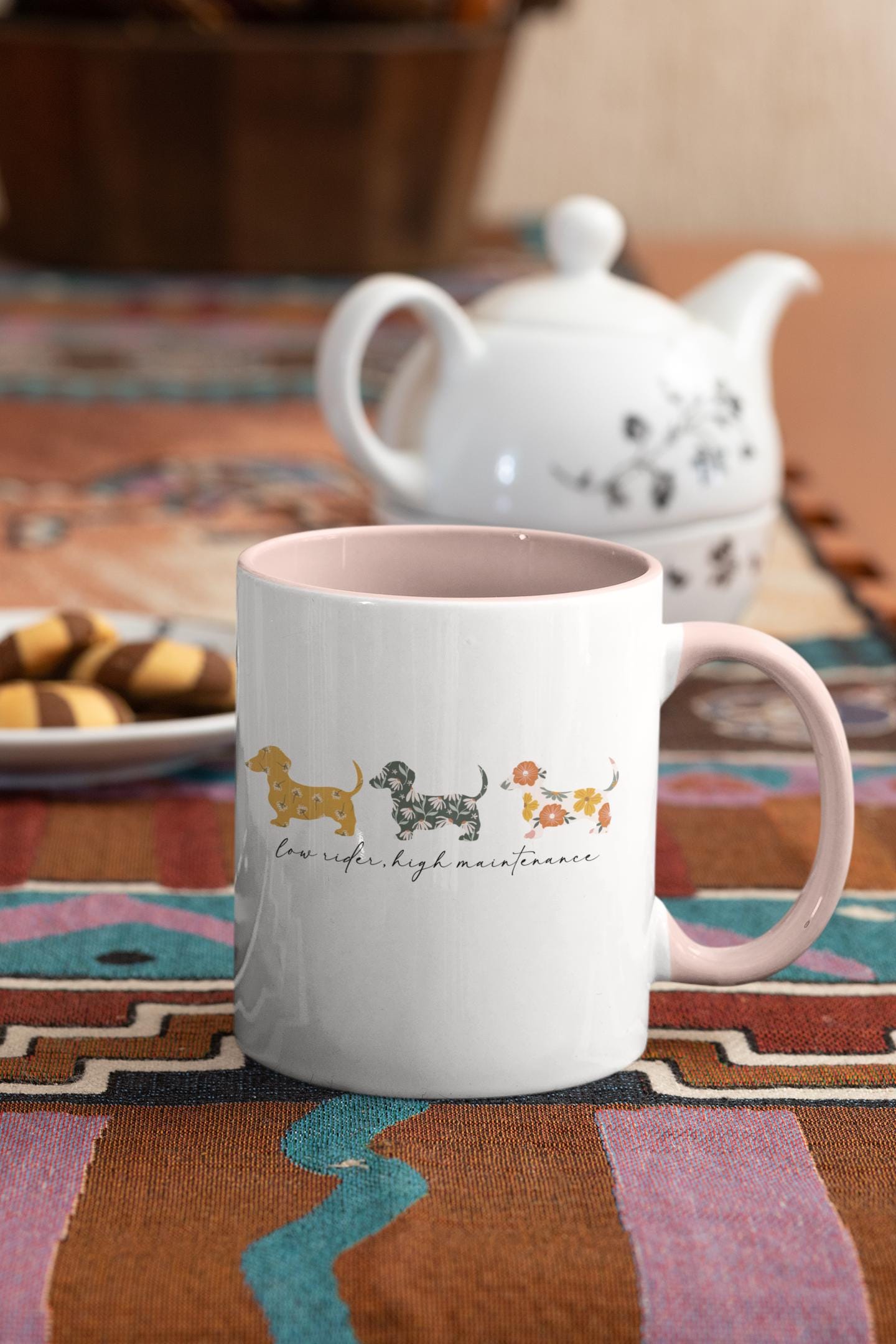 Low Rider High Maintenance Funny Dachshund Ceramic Mug, Dog Mom, Doxie, Dachshund Coffee Mug, Dachshund mom, Wiener Dog Mom Mug, Coffee Mug