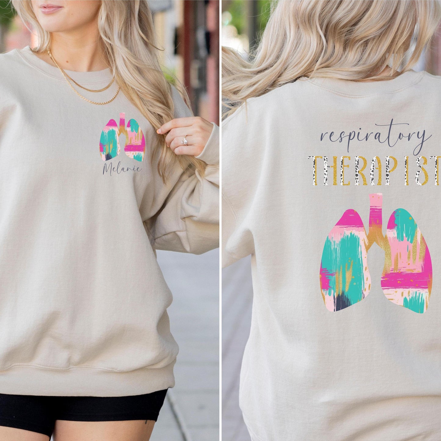 Personalized Brushstroke Respiratory Therapist Sweatshirt, RT Pullover, Graduation Gift, Gift for Respiratory Therapist, RT sweatshirt