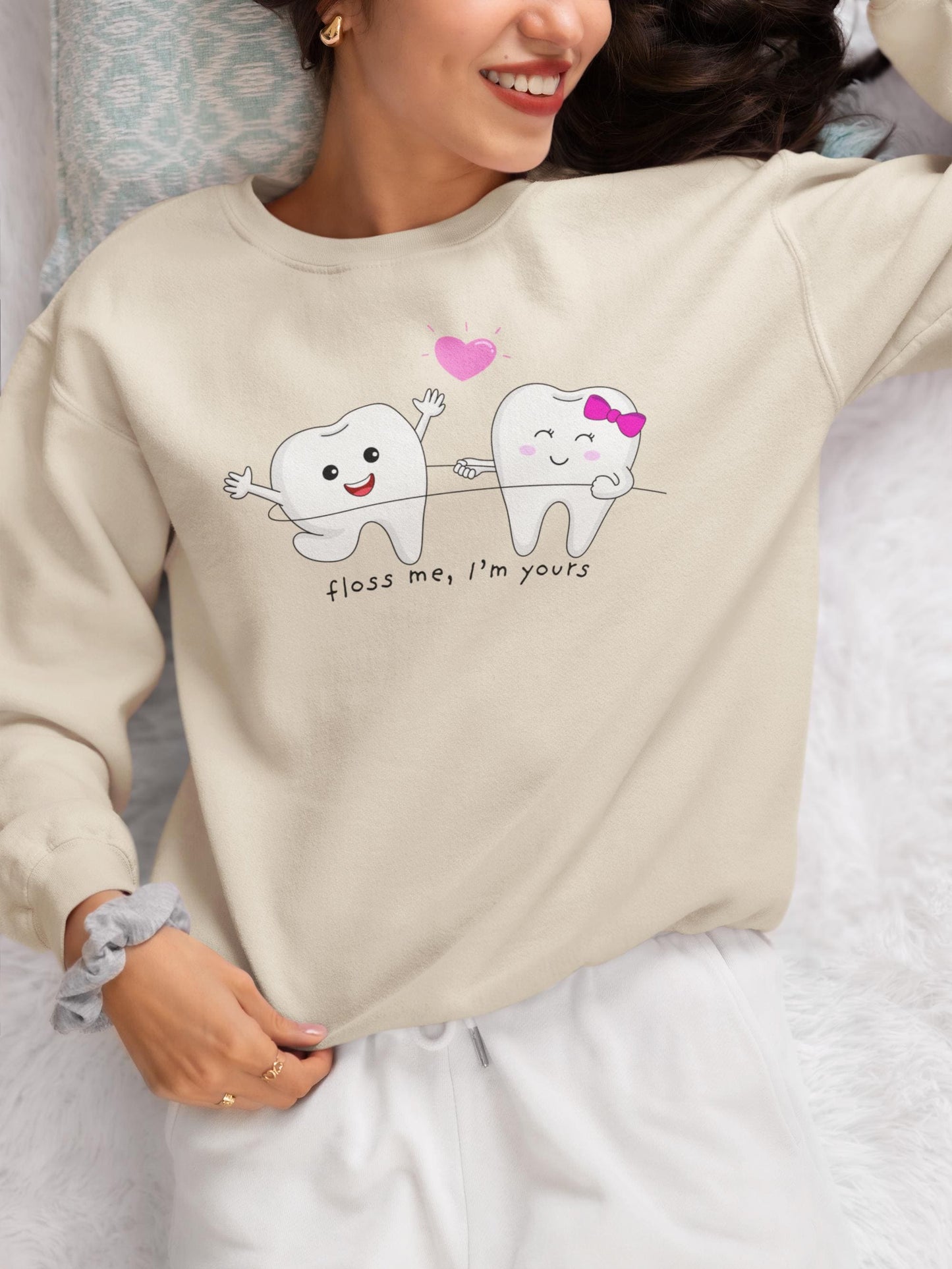 Floss Me I'm Yours Funny Valentine Sweatshirt, Funny Dental Sweater, Dental Hygiene gifts, Dental squad, Dental hygienist shirt