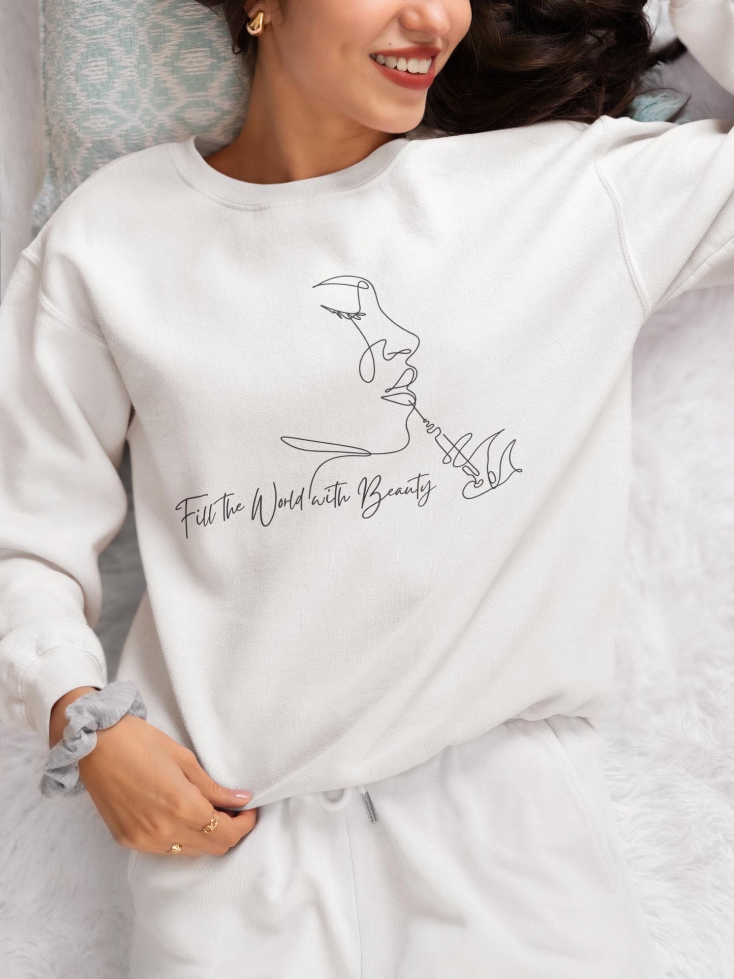 Fill The World with Beauty Aesthetics Sweatshirt, Medical Spa Gift for Nurse Injectors, Plastic Surgery, Aesthetic Injector, Botox Filler