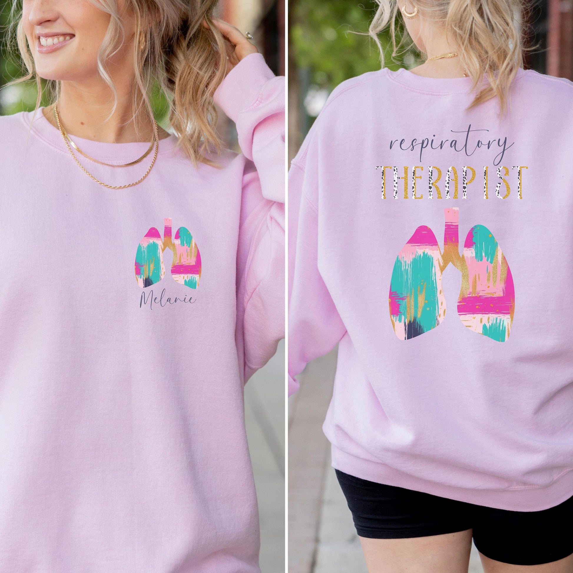 Personalized Brushstroke Respiratory Therapist Sweatshirt, RT Pullover, Graduation Gift, Gift for Respiratory Therapist, RT sweatshirt